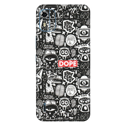 HMD NOKIA Phone Skins (All Models) - Dope Stay Classy Black Doodles - Matte Finish (M-126) HMD Nokia C12 Pro