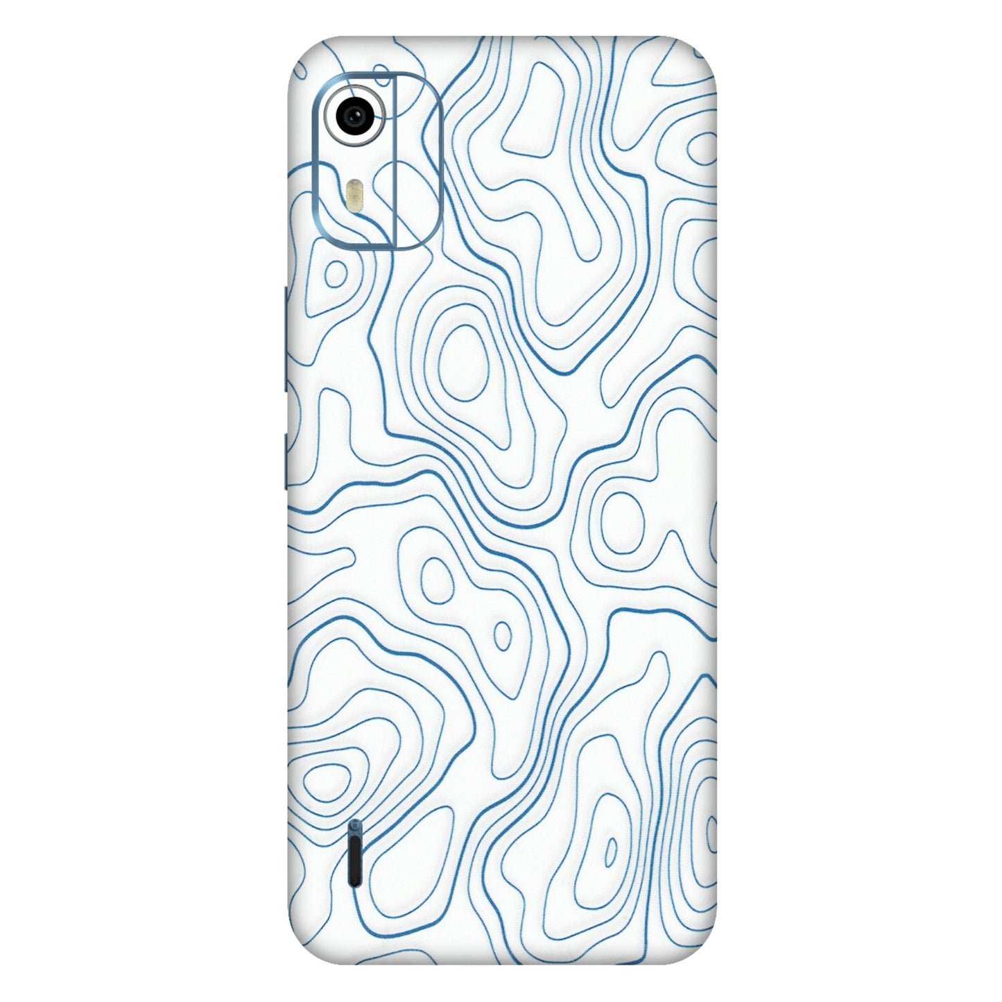 HMD NOKIA Phone Skins (All Models) - Blue And White Swirls - Matte Finish (M-139) HMD Nokia C12 Pro