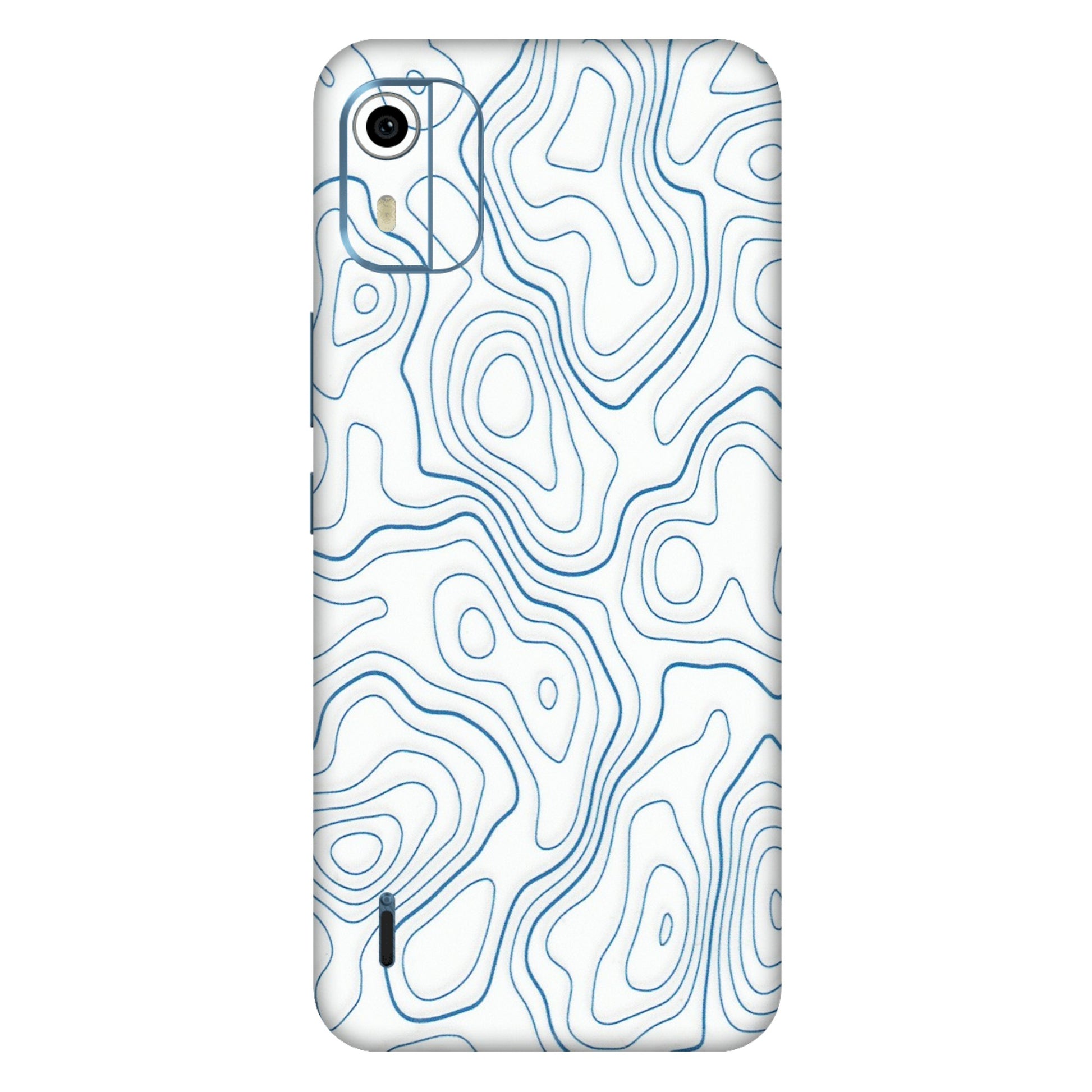 HMD NOKIA Phone Skins (All Models) - Blue And White Swirls - Matte Finish (M-139) HMD Nokia C12 Pro