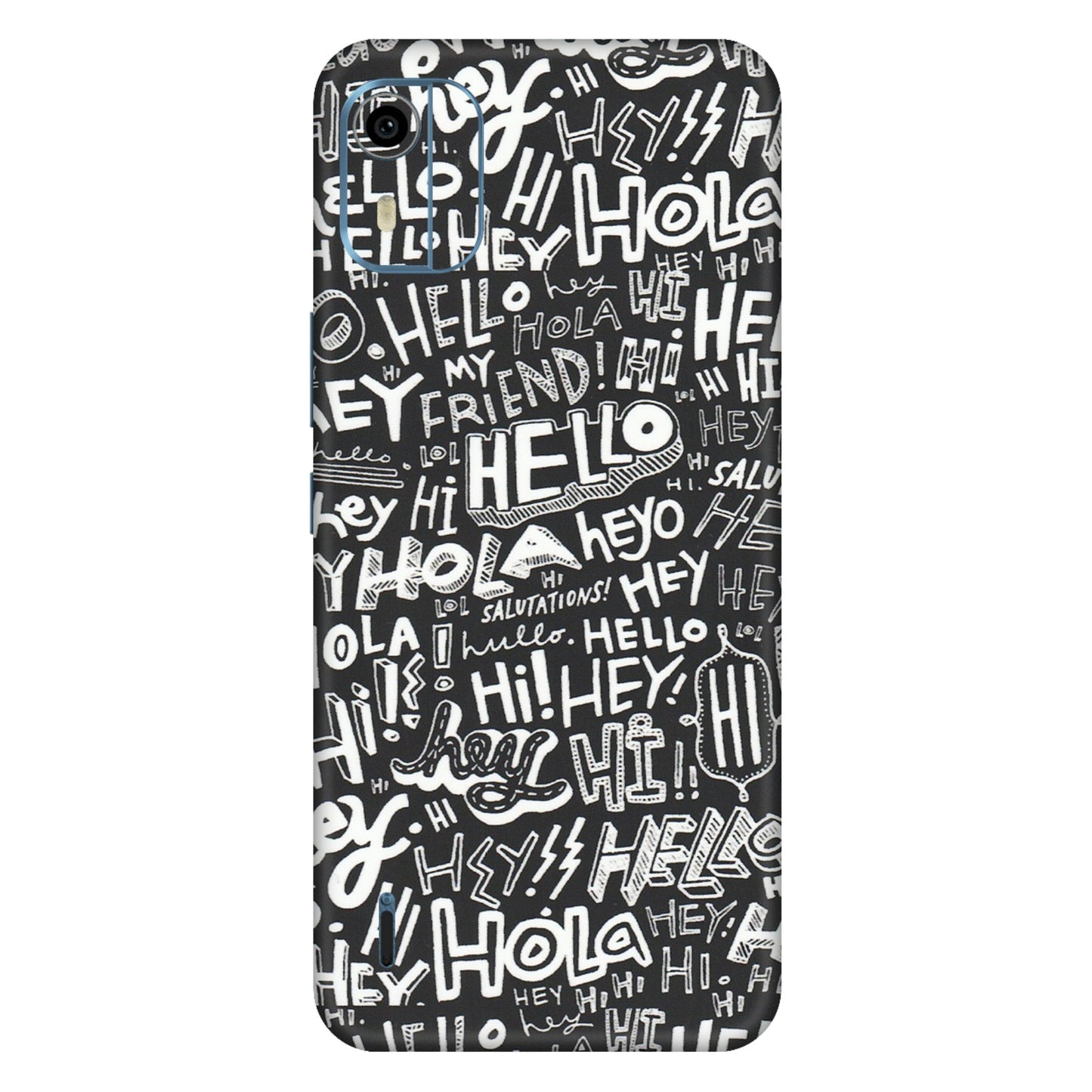 HMD NOKIA Phone Skins (All Models) - Hi Hello Doodles - Matte Finish (M-25) HMD Nokia C12 Pro