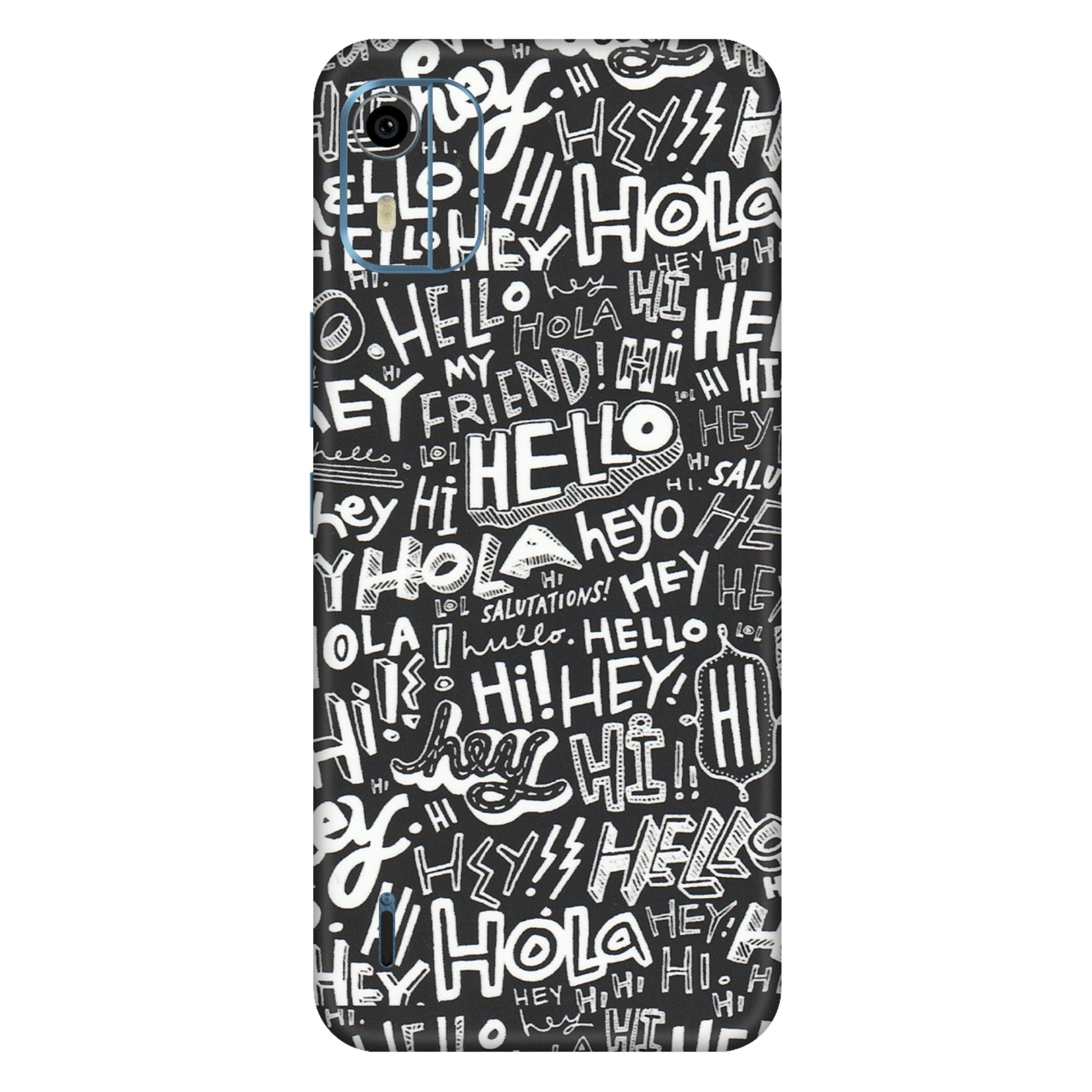 HMD NOKIA Phone Skins (All Models) - Hi Hello Doodles - Matte Finish (M-25) HMD Nokia C12 Pro