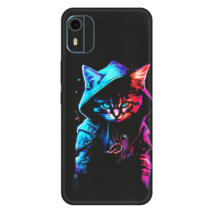 HMD NOKIA Phone Skins (All Models) - Cyberpunk Cat - Matte Finish (M-45) HMD Nokia C12 Pro