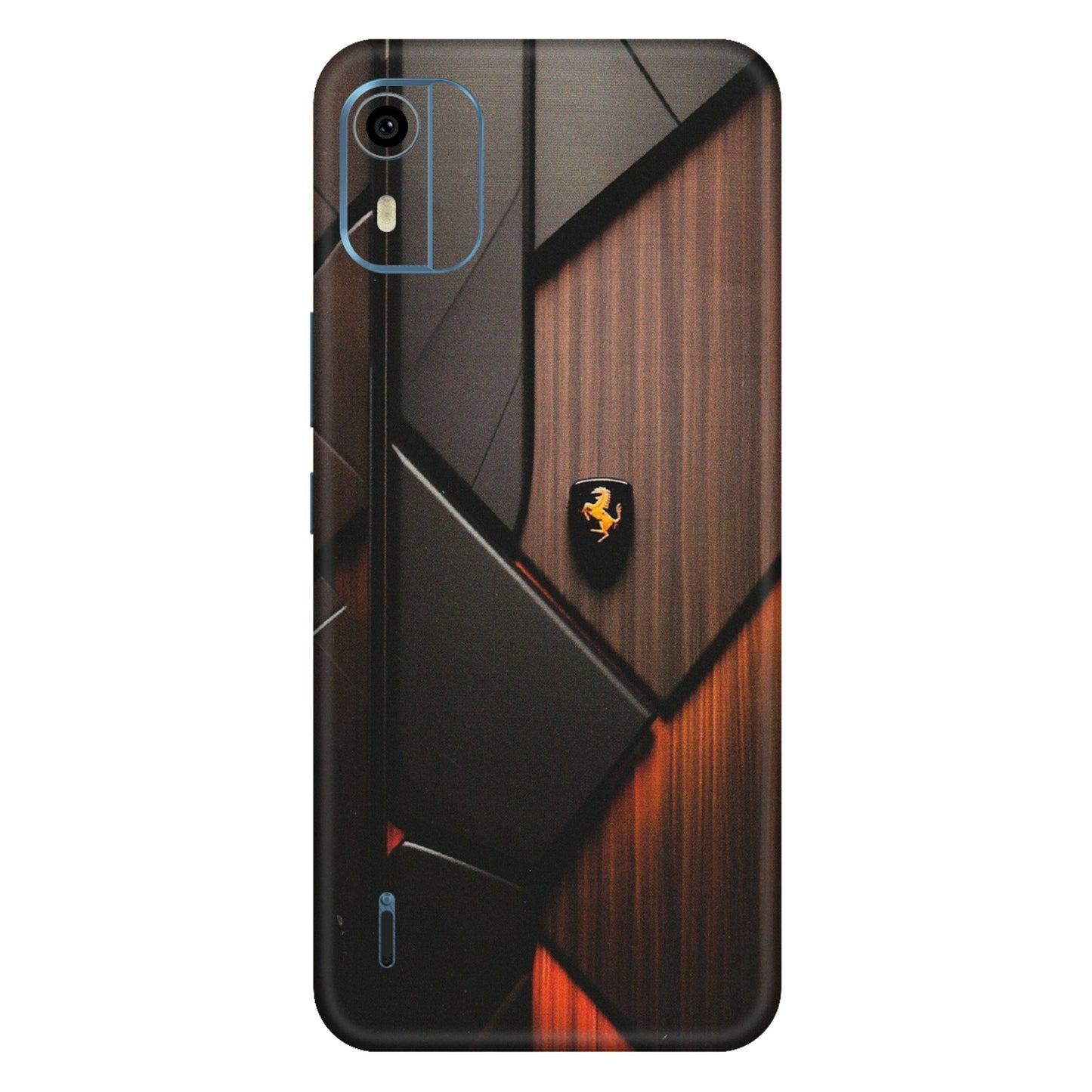 HMD NOKIA Phone Skins (All Models) - Lambo Beauty Wood Pattern Sober - Matte Finish (M-51) HMD Nokia C12 Pro