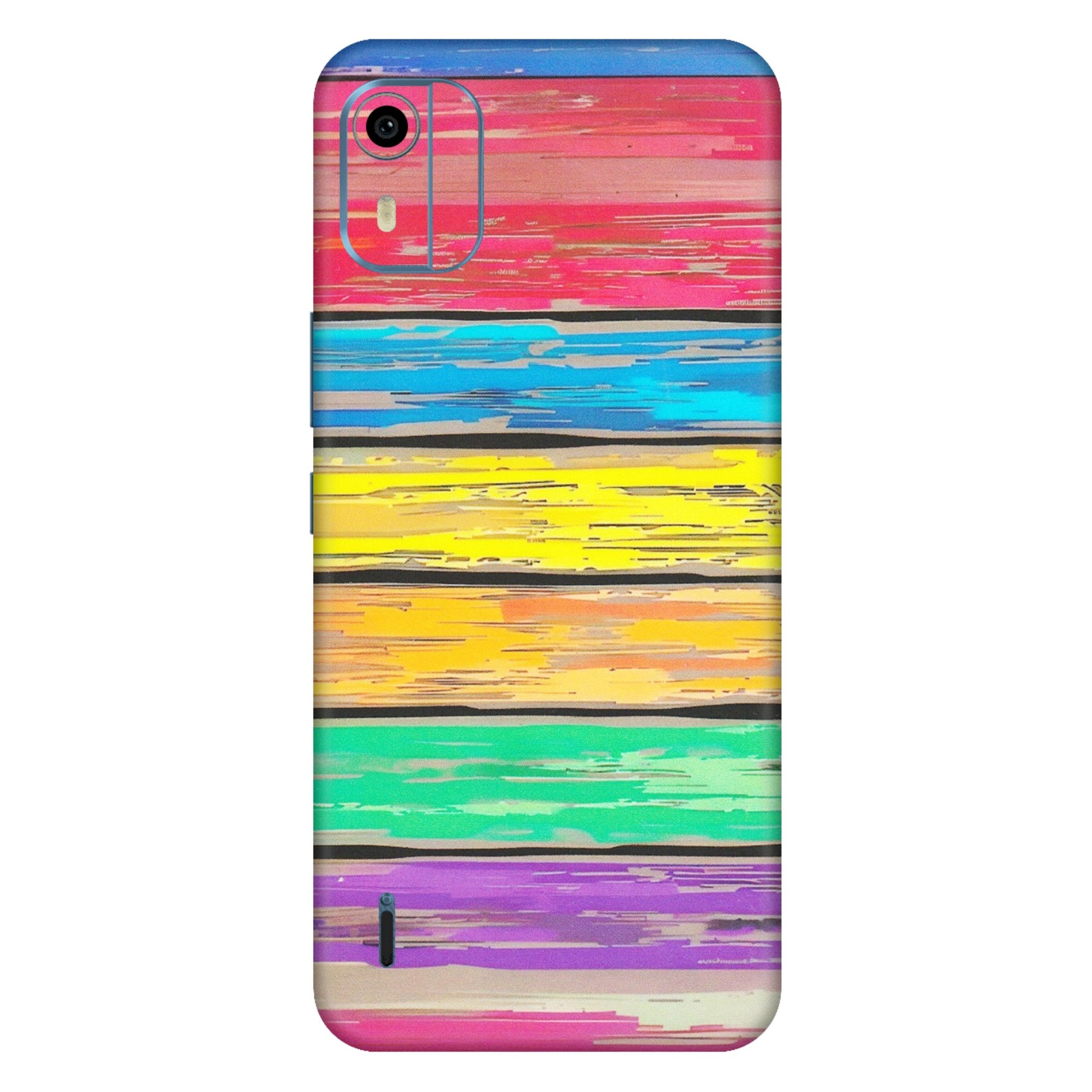 HMD NOKIA Phone Skins (All Models) - Multi Colour Wooden Wall - Matte Finish (M-96) HMD Nokia C12 Pro
