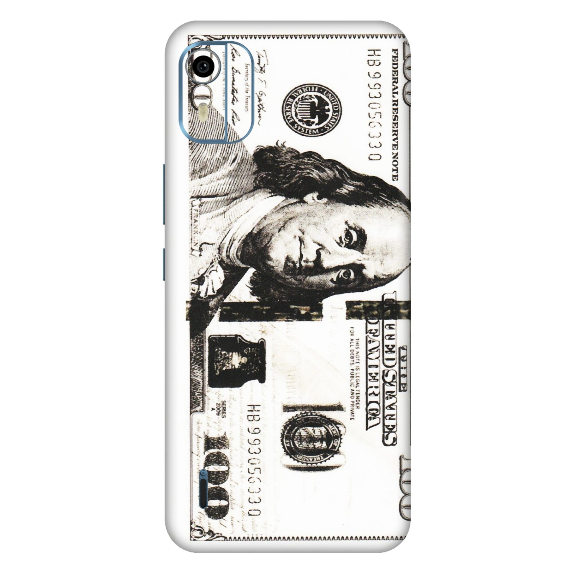 HMD NOKIA Phone Skins (All Models) - 100 Dollar Currency - Transparent Finish (T-01) HMD Nokia C12 Pro