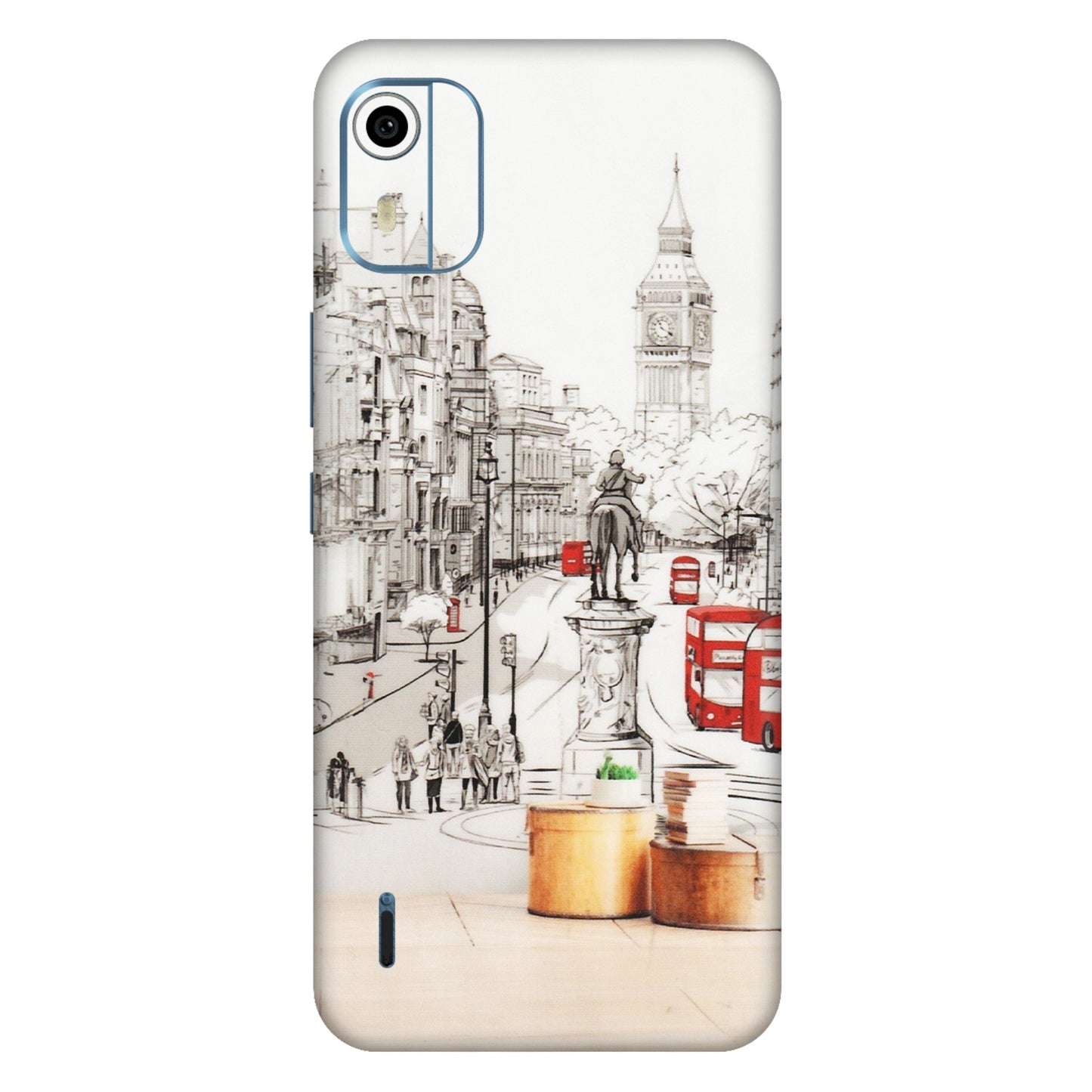 HMD NOKIA Phone Skins (All Models) - London Street - Transparent Finish (T-02) HMD Nokia C12 Pro