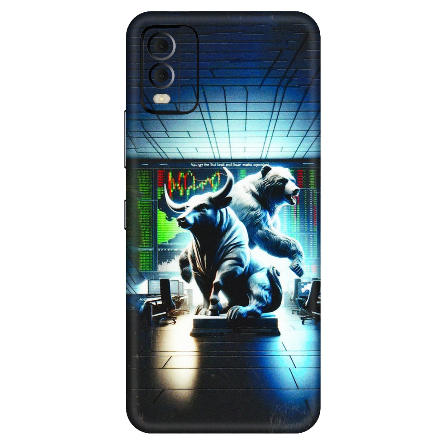 HMD NOKIA Phone Skins (All Models) - Stock Market Sensex Bear vs Bulls - 3D Embossed Finish (L-15) HMD Nokia C22