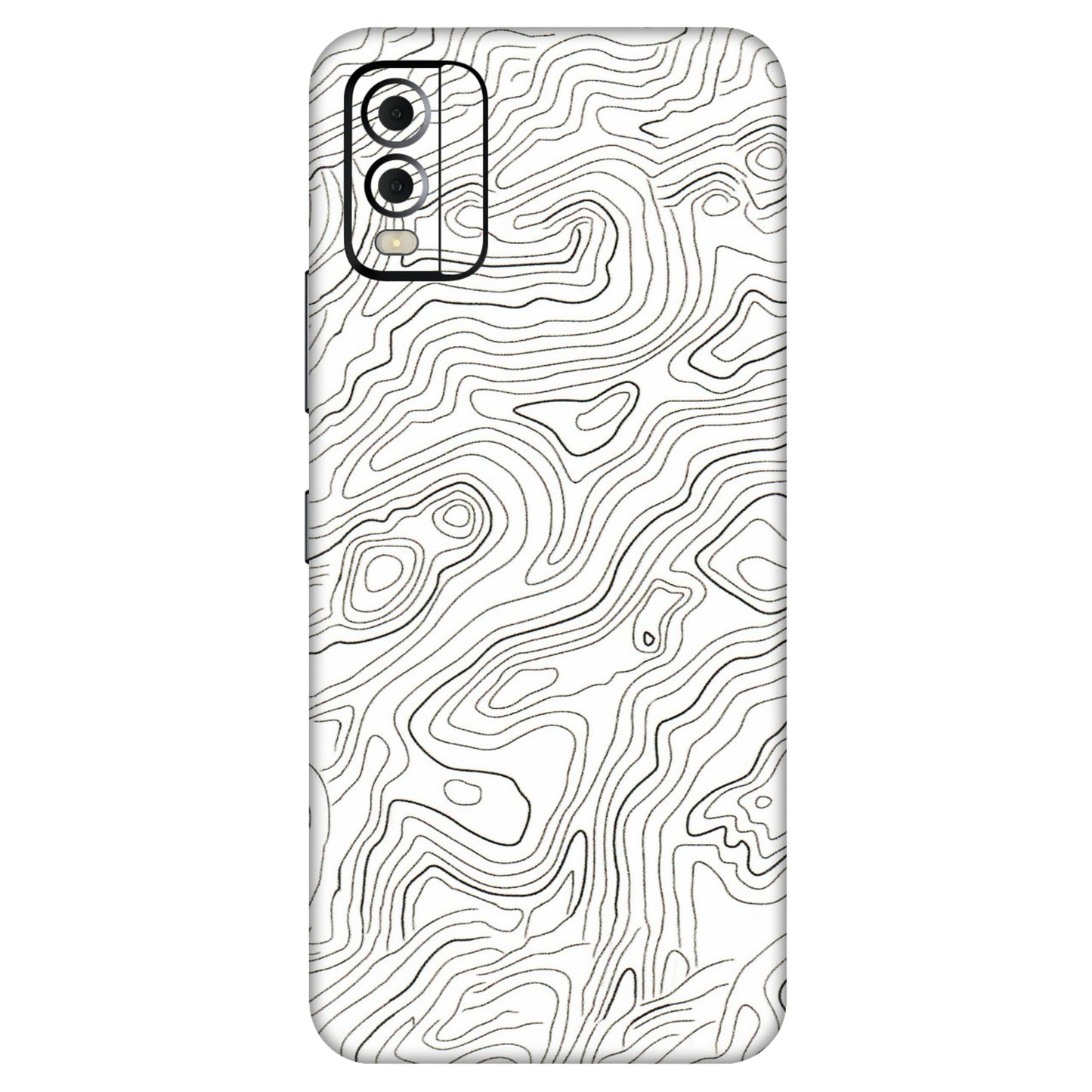 HMD NOKIA Phone Skins (All Models) - White Black Swirls - 3D Embossed Finish (L-219) HMD Nokia C22