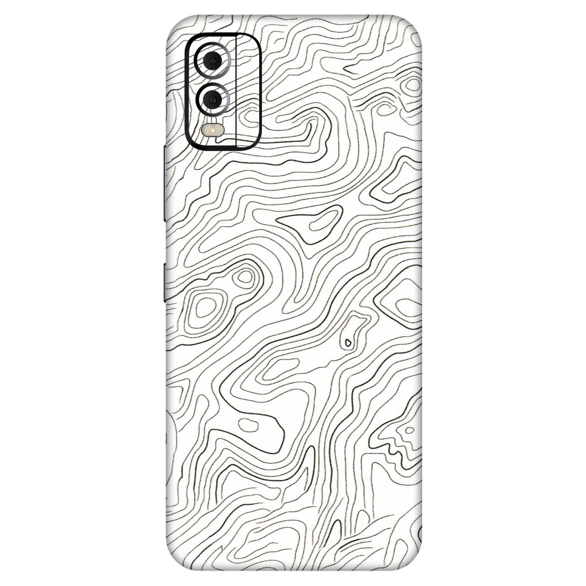 HMD NOKIA Phone Skins (All Models) - White Black Swirls - 3D Embossed Finish (L-219) HMD Nokia C22