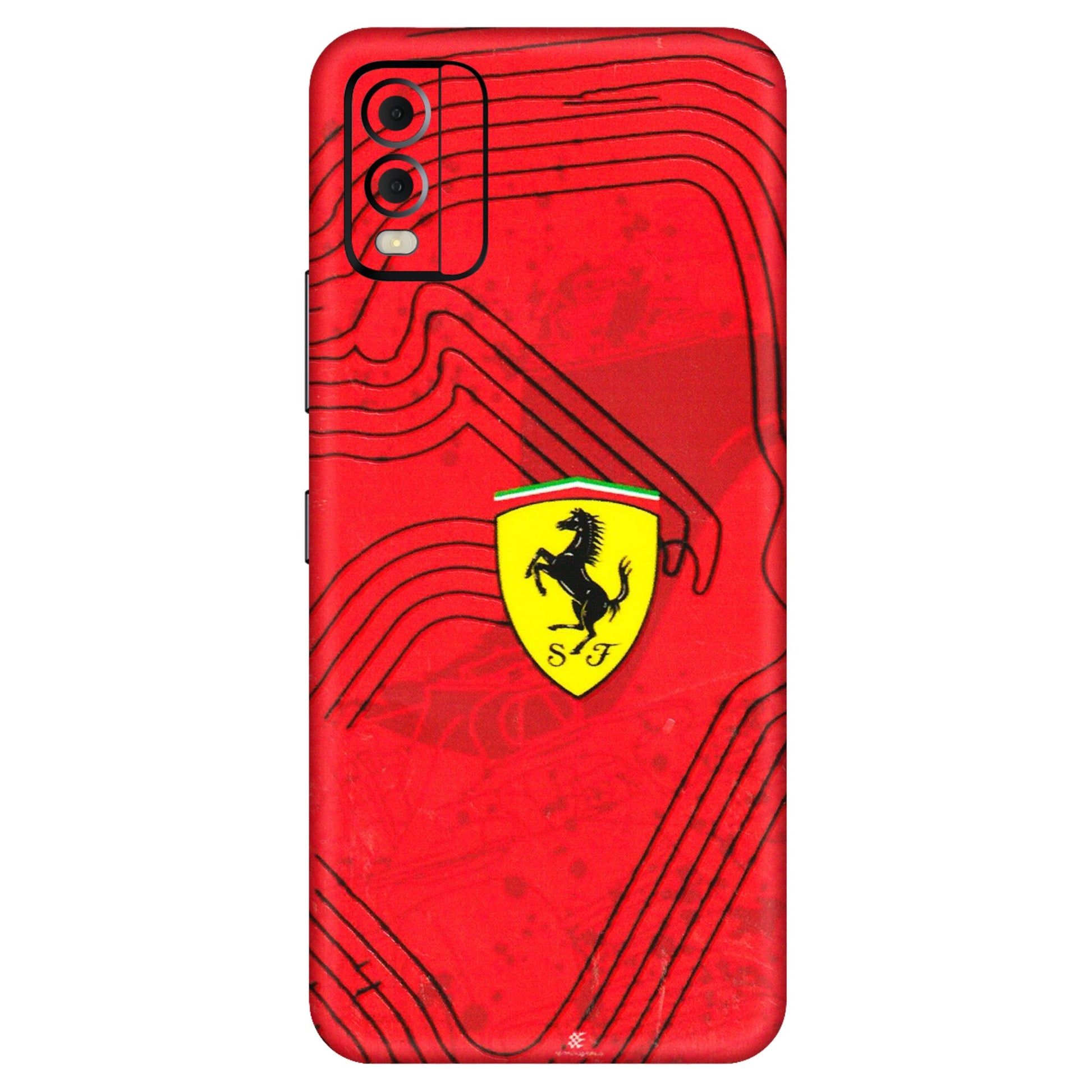 HMD NOKIA Phone Skins (All Models) - Red Ferrari Logo Stylish - 3D Embossed Finish (L-238) HMD Nokia C22