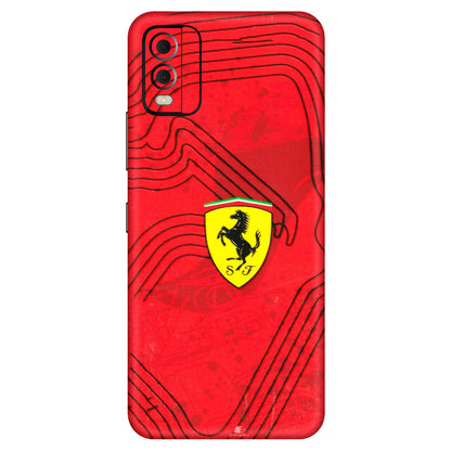 HMD NOKIA Phone Skins (All Models) - Red Ferrari Logo Stylish - 3D Embossed Finish (L-238) HMD Nokia C22