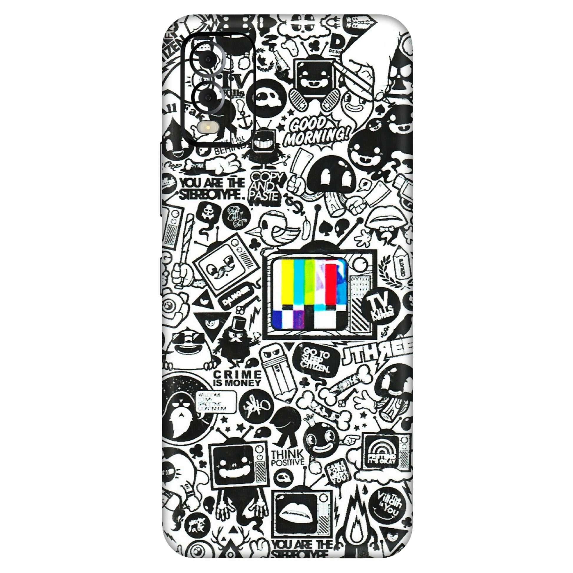 HMD NOKIA Phone Skins (All Models) - Doodles Positive Art - 3D Embossed Finish (L-263) HMD Nokia C22