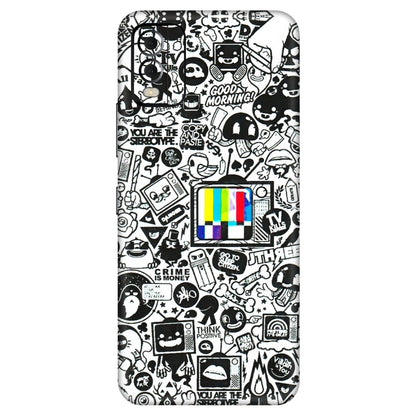 HMD NOKIA Phone Skins (All Models) - Doodles Positive Art - 3D Embossed Finish (L-263) HMD Nokia C22