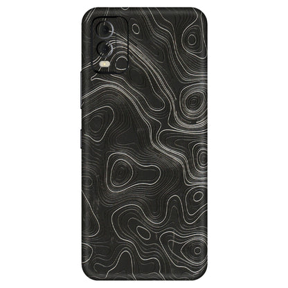 HMD NOKIA Phone Skins (All Models) - Abstract White Line Map - 3D Embossed Finish (L-269) HMD Nokia C22