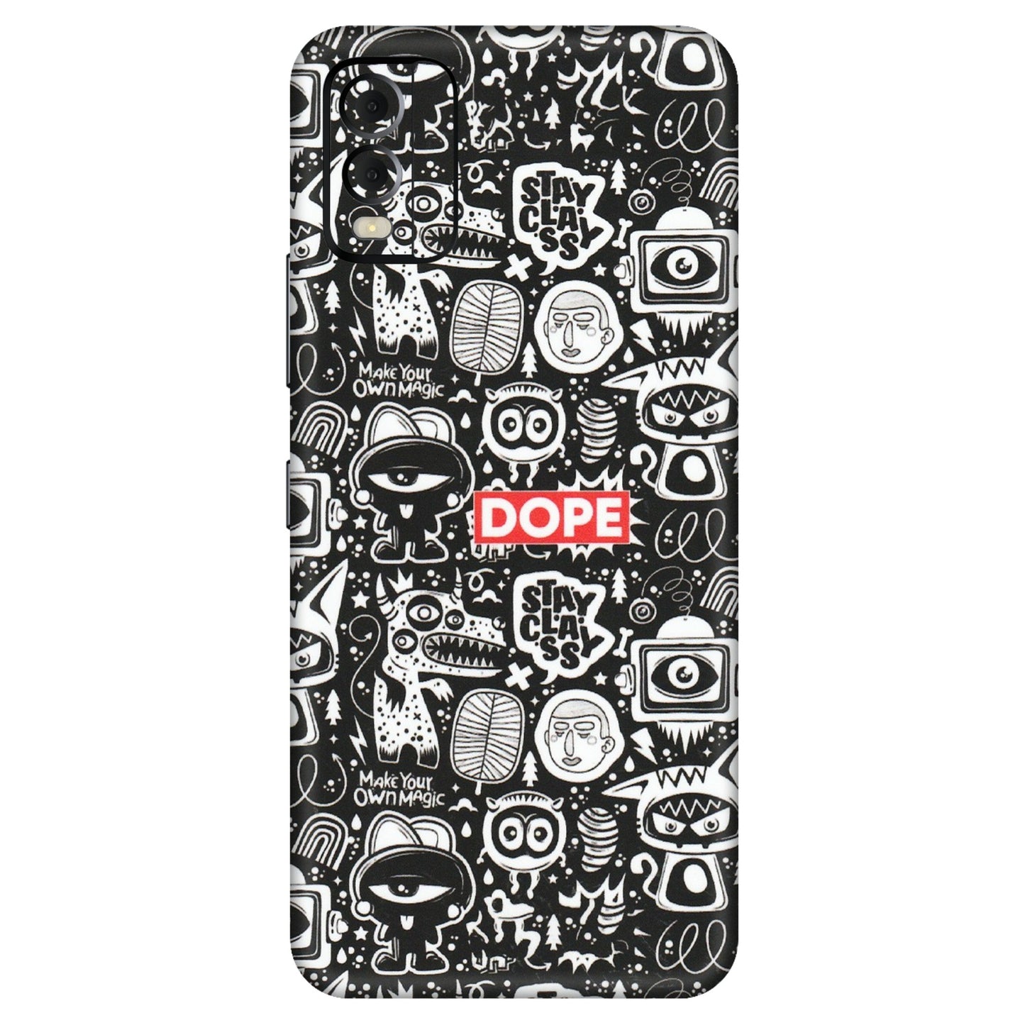 HMD NOKIA Phone Skins (All Models) - Dope Stay Classy Black Doodles - Matte Finish (M-126) HMD Nokia C22