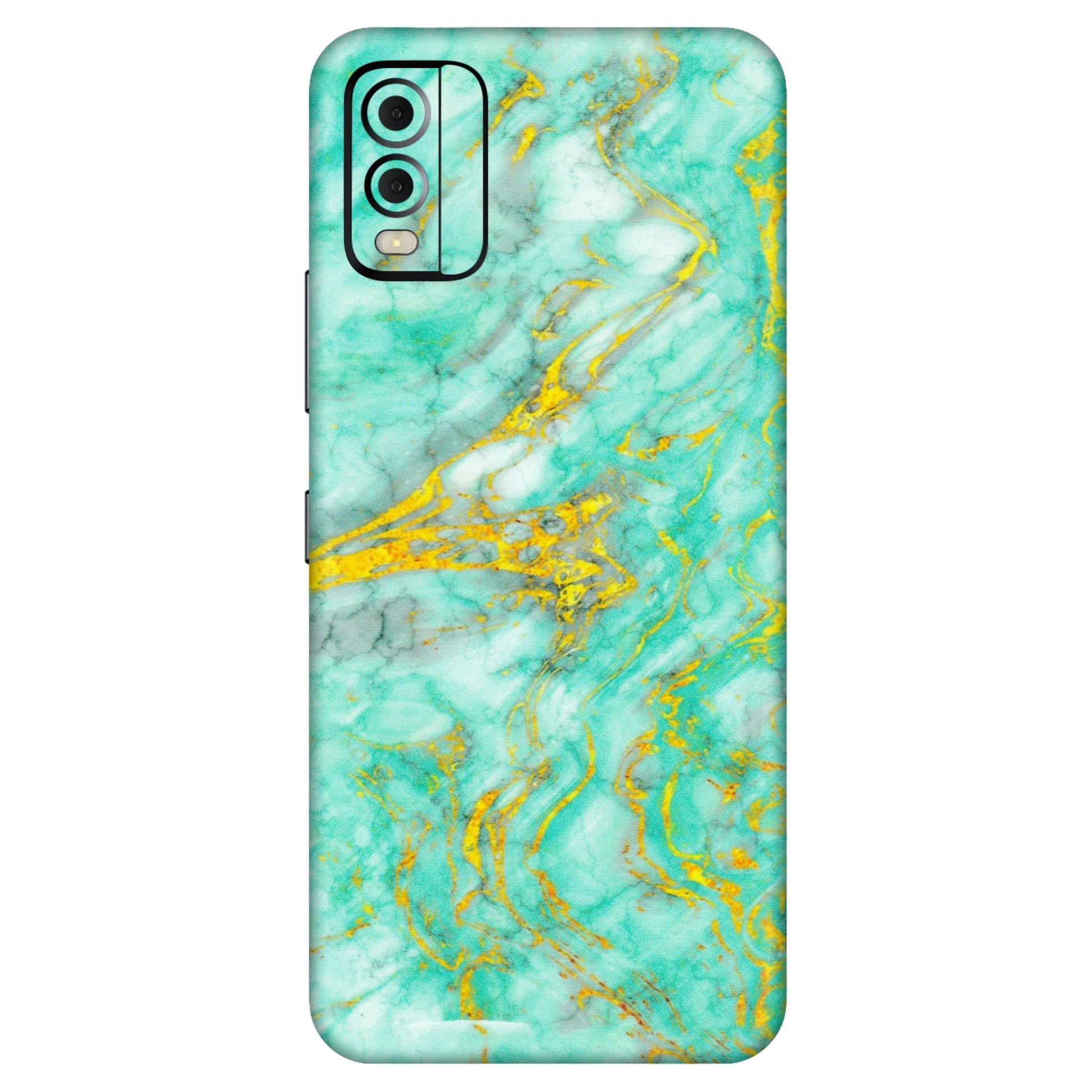 HMD NOKIA Phone Skins (All Models) - Green And Gold Marble Feel - Matte Finish (M-16) HMD Nokia C22