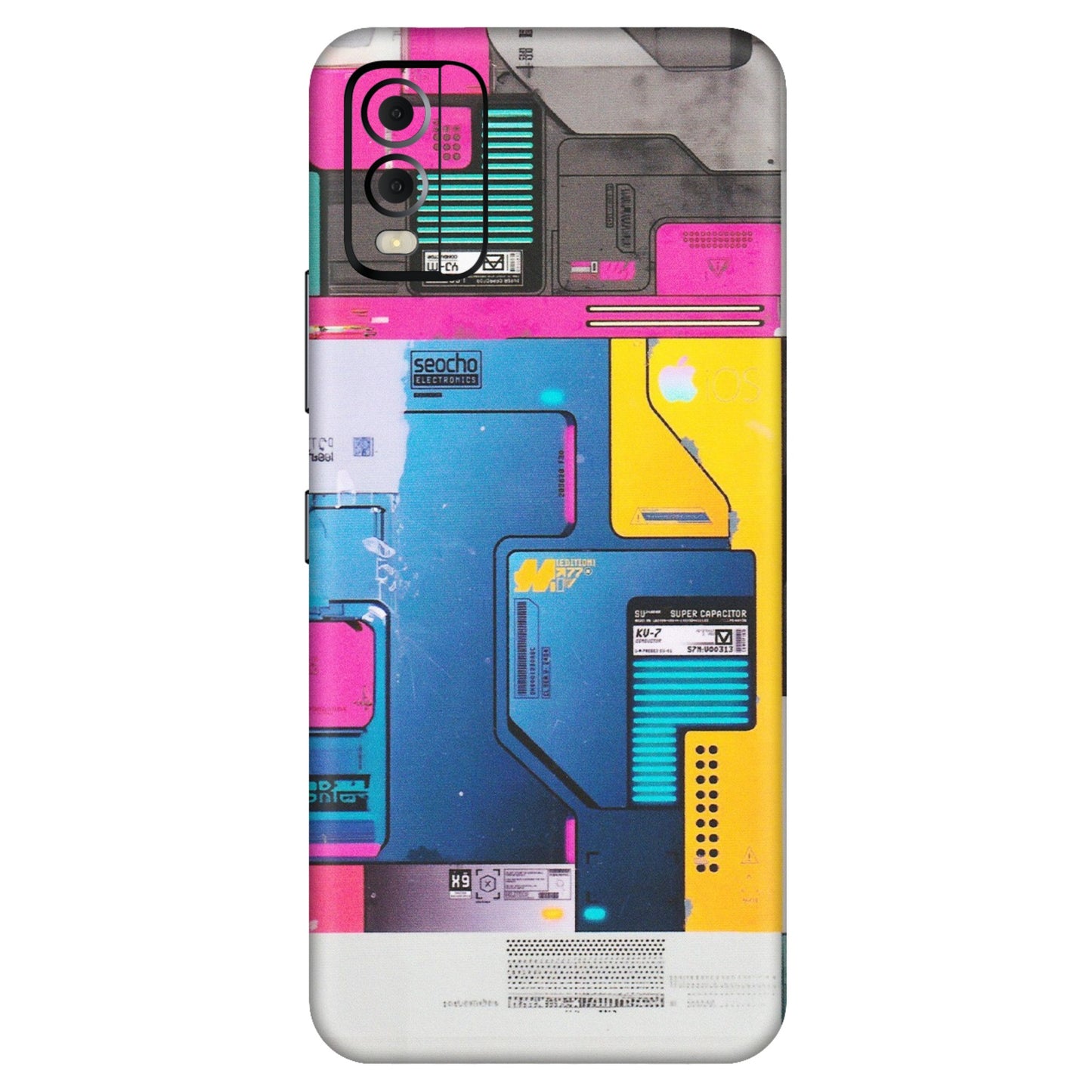 HMD NOKIA Phone Skins (All Models) - Colourfull Motherboard Internals - Matte Finish (M-55) HMD Nokia C22