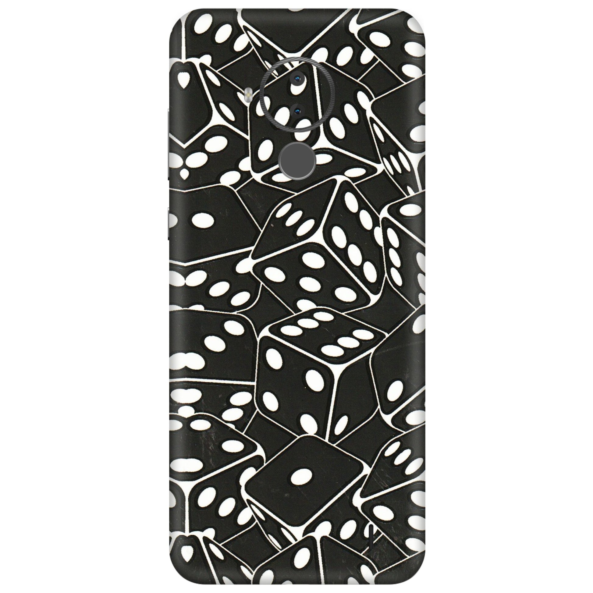 HMD NOKIA Phone Skins (All Models) - Big Black Dices - 3D Embossed Finish (L-106) HMD Nokia C30