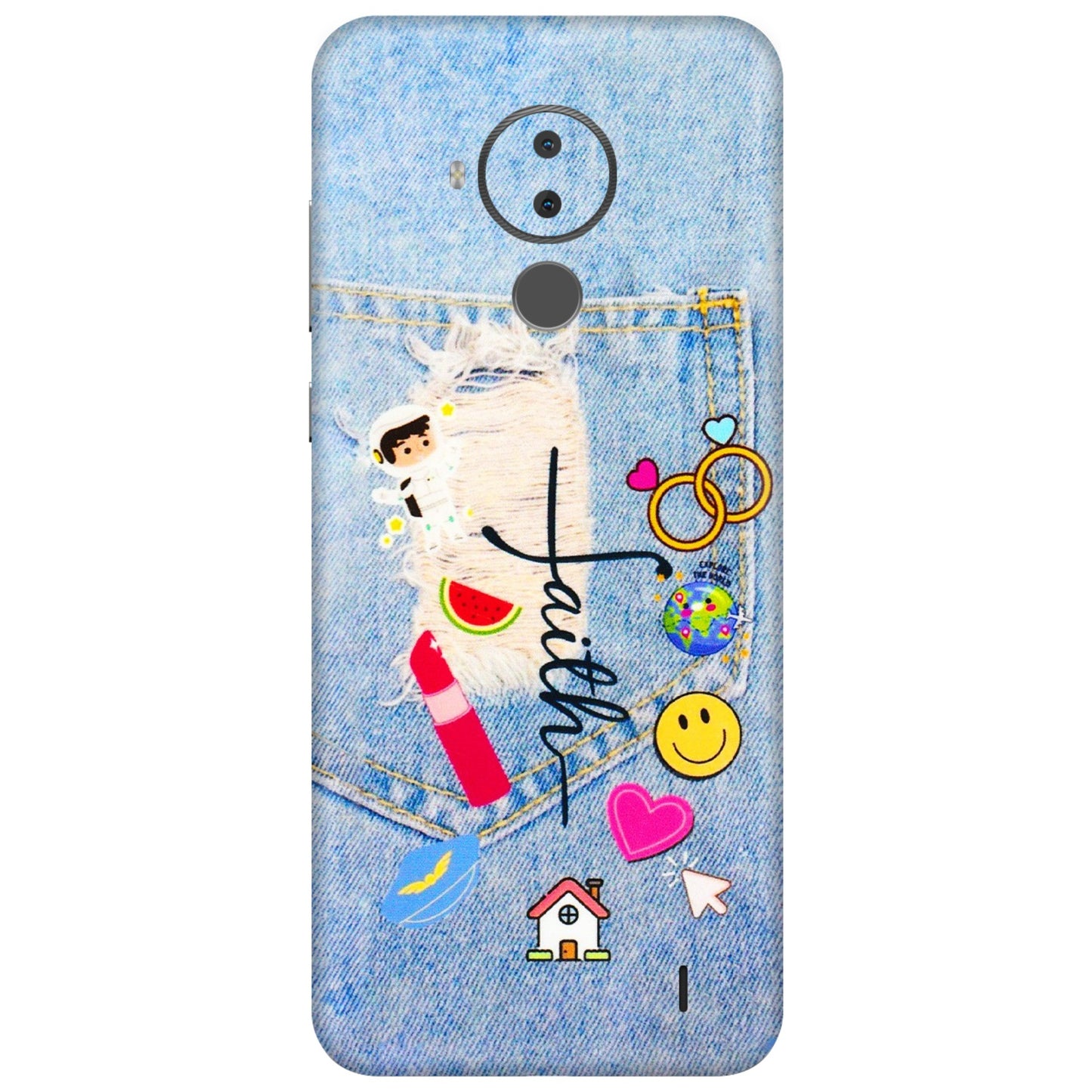 HMD NOKIA Phone Skins (All Models) - Denim Jeans Pocket - 3D Embossed Finish (L-134) HMD Nokia C30