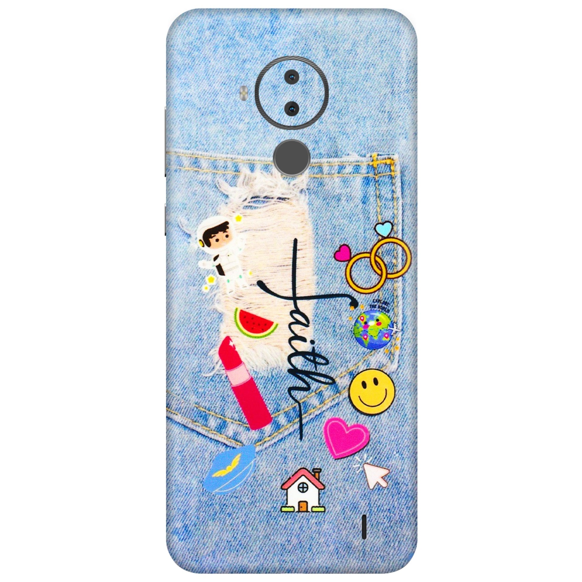 HMD NOKIA Phone Skins (All Models) - Denim Jeans Pocket - 3D Embossed Finish (L-134) HMD Nokia C30