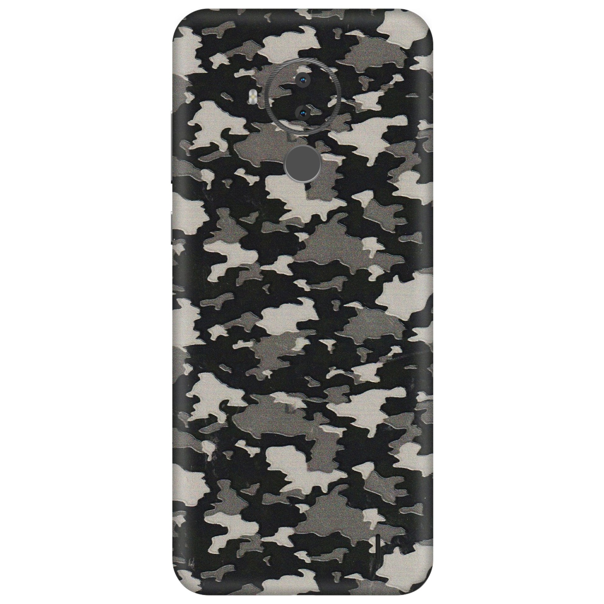 HMD NOKIA Phone Skins (All Models) - Black/Grey Camoflaunge - 3D Embossed Finish (L-142) HMD Nokia C30