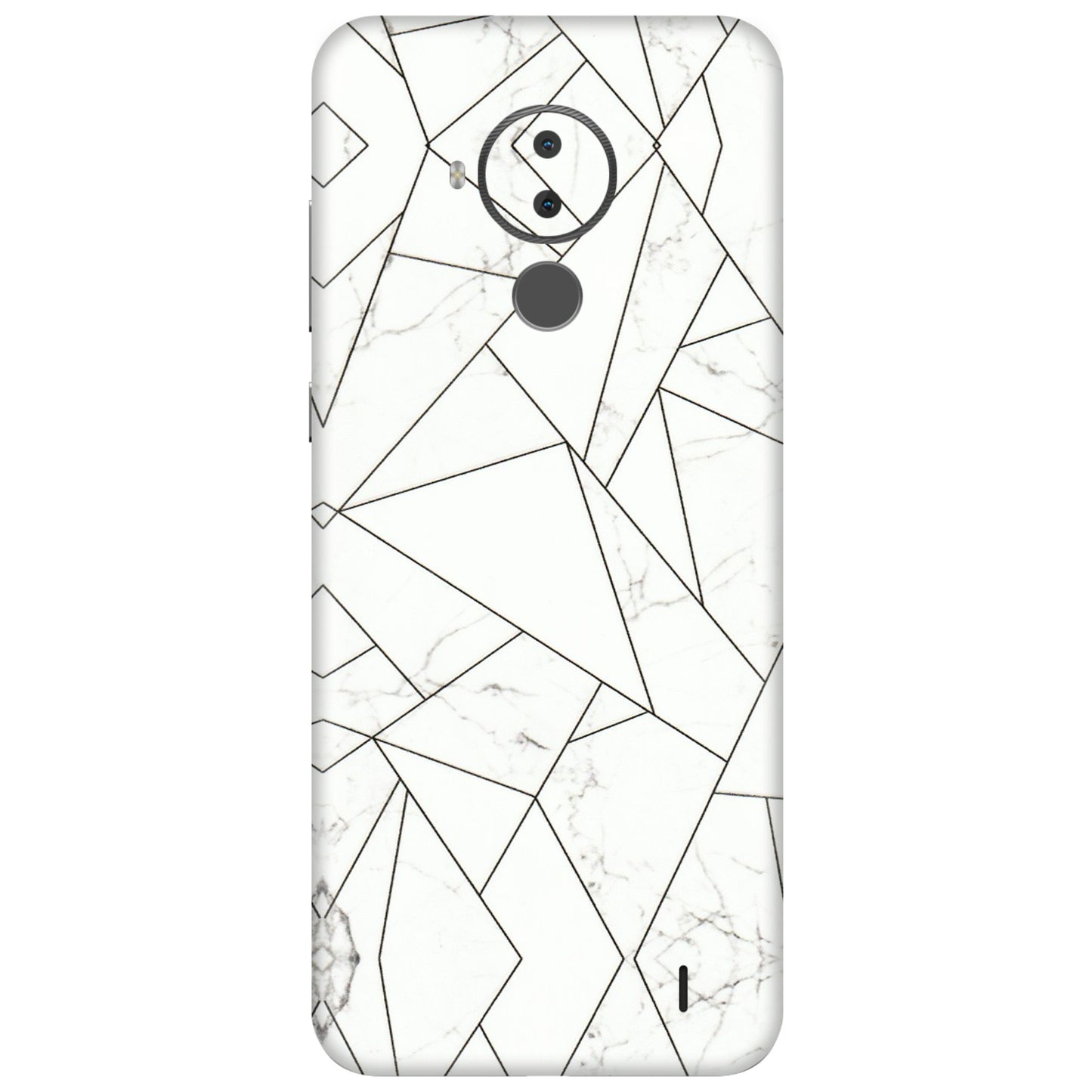 HMD NOKIA Phone Skins (All Models) - Luxury White Marble Effect - 3D Embossed Finish (L-168) HMD Nokia C30