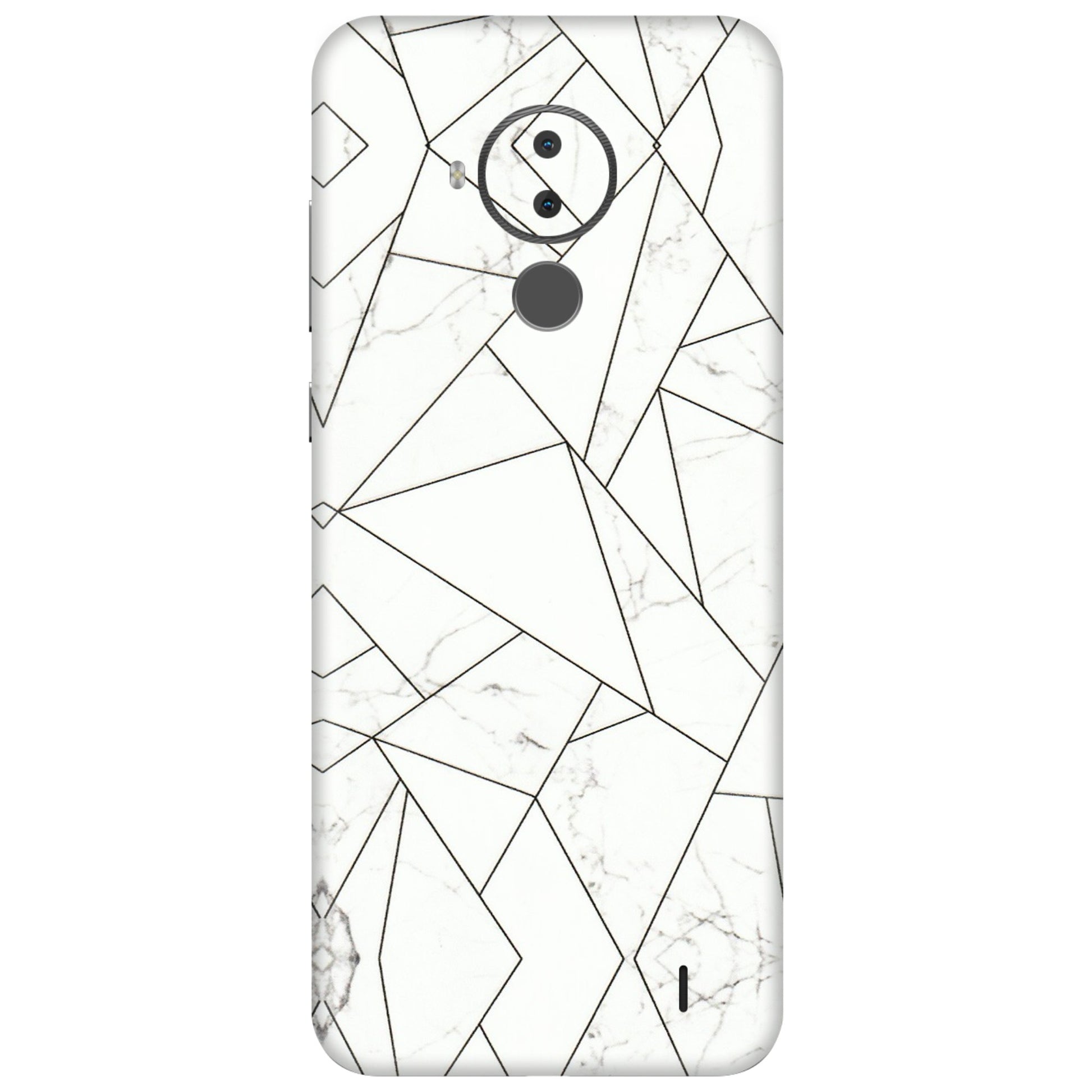 HMD NOKIA Phone Skins (All Models) - Luxury White Marble Effect - 3D Embossed Finish (L-168) HMD Nokia C30