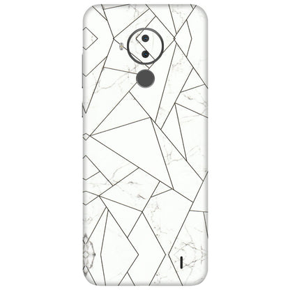 HMD NOKIA Phone Skins (All Models) - Luxury White Marble Effect - 3D Embossed Finish (L-168) HMD Nokia C30