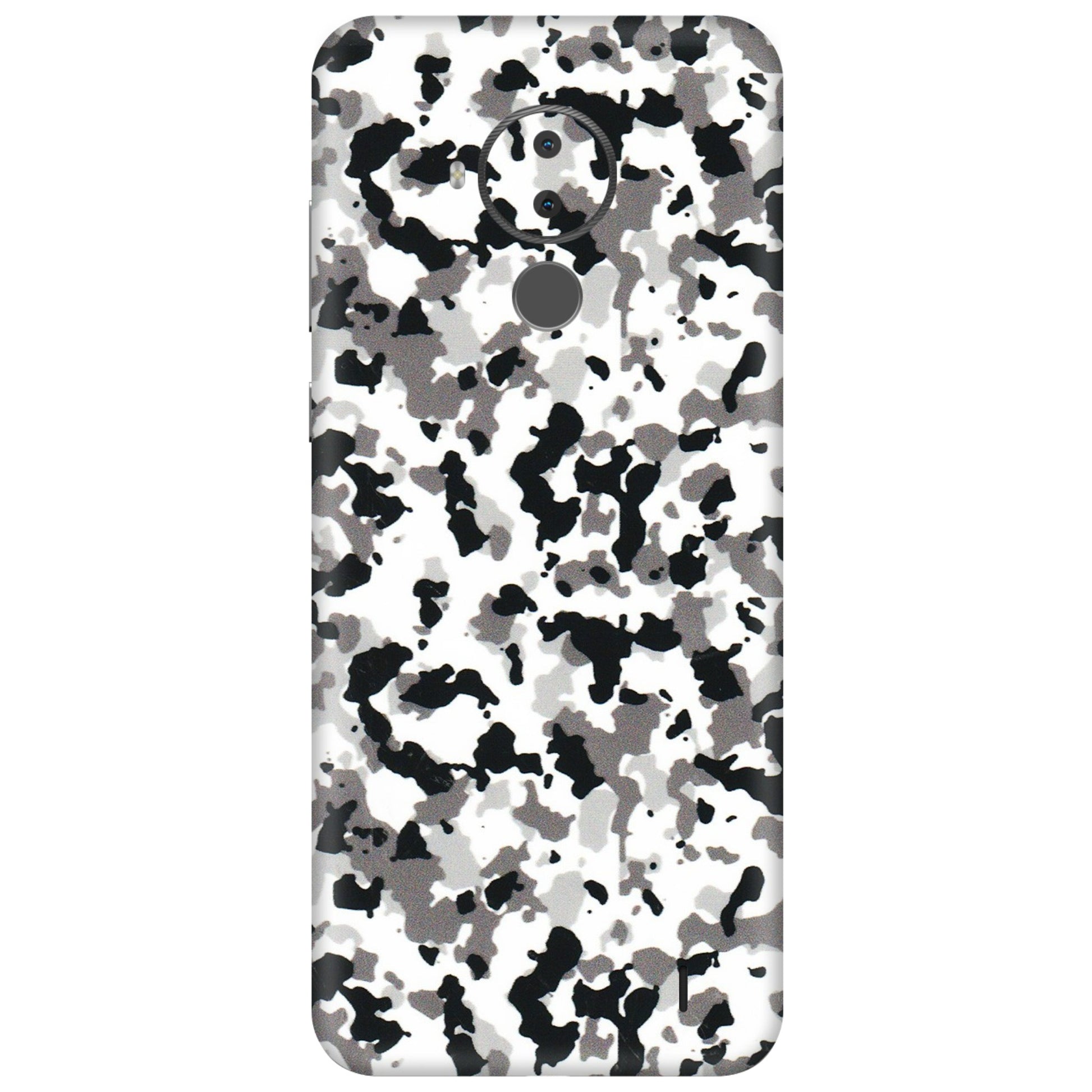 HMD NOKIA Phone Skins (All Models) - White Black Camouflage - 3D Embossed Finish (L-18) HMD Nokia C30