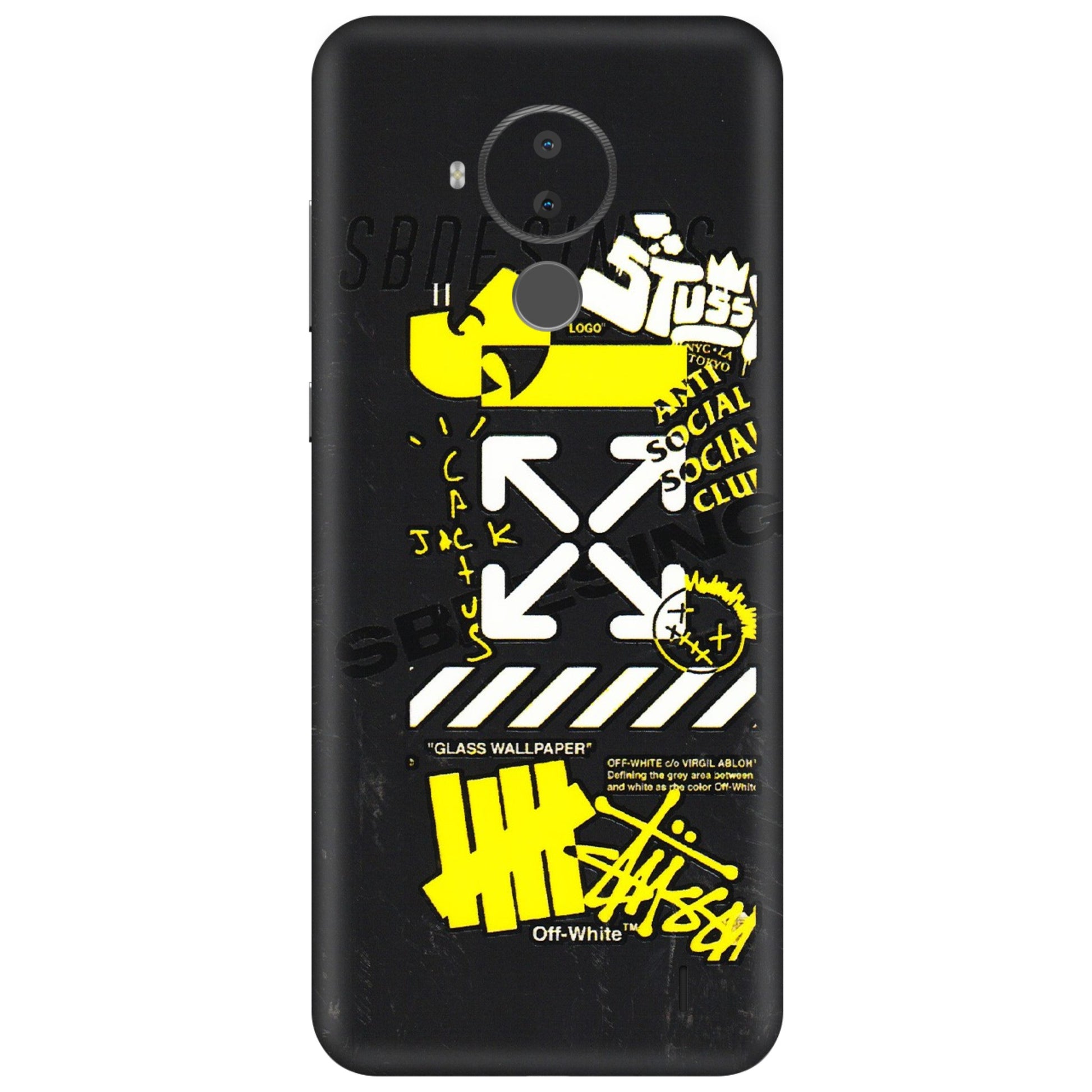 HMD NOKIA Phone Skins (All Models) - Anti Social Graffiti - 3D Embossed Finish (L-198) HMD Nokia C30