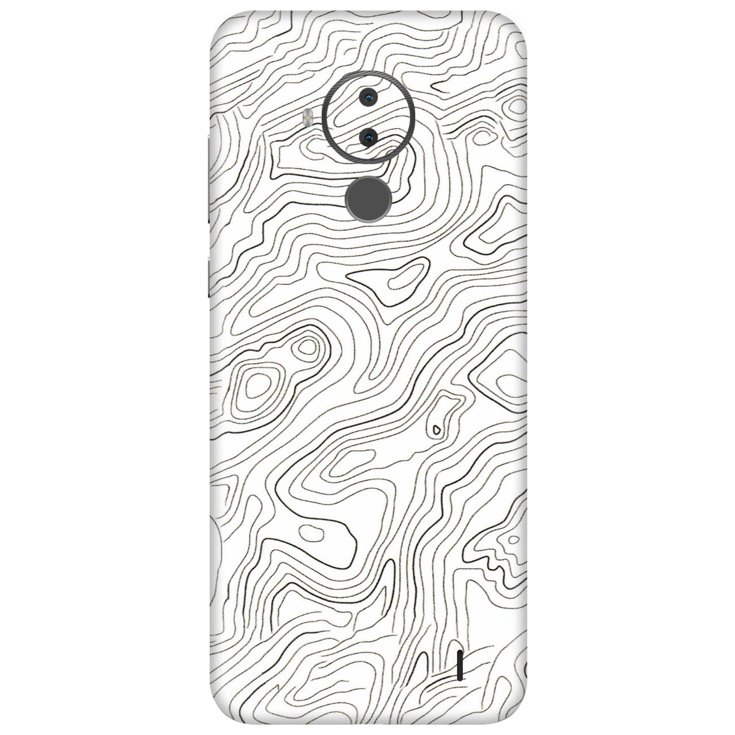 HMD NOKIA Phone Skins (All Models) - White Black Swirls - 3D Embossed Finish (L-219) HMD Nokia C30