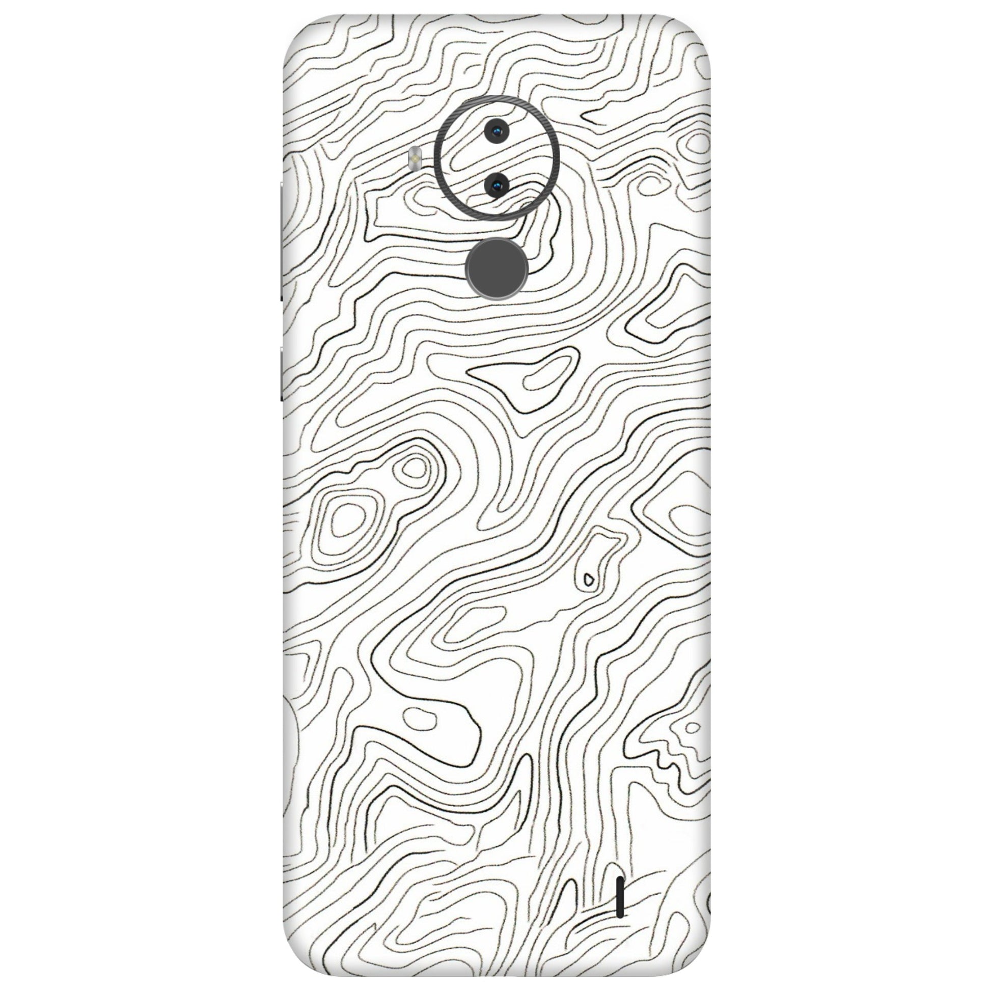 HMD NOKIA Phone Skins (All Models) - White Black Swirls - 3D Embossed Finish (L-219) HMD Nokia C30