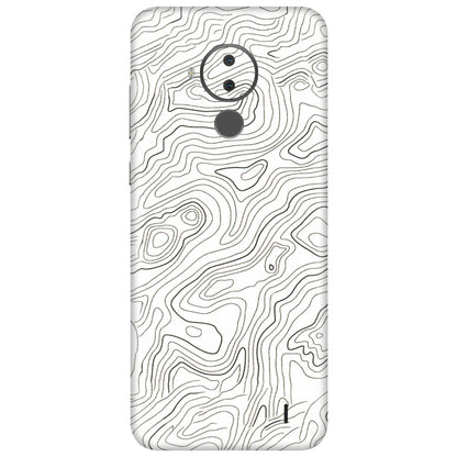 HMD NOKIA Phone Skins (All Models) - White Black Swirls - 3D Embossed Finish (L-219) HMD Nokia C30