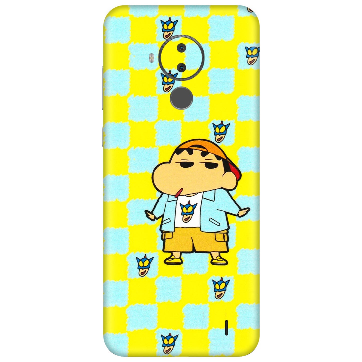 HMD NOKIA Phone Skins (All Models) - Yellow Blue Shinchan Cute - 3D Embossed Finish (L-221) HMD Nokia C30