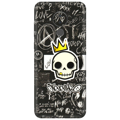 HMD NOKIA Phone Skins (All Models) - Funny Skull Black Chalk Grafitti - 3D Embossed Finish (L-22) HMD Nokia C30