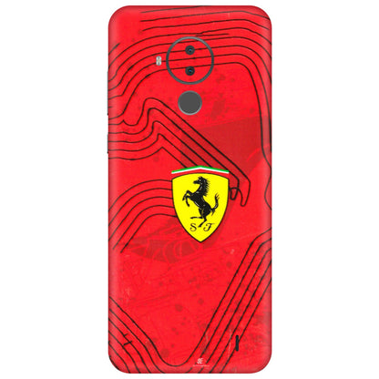 HMD NOKIA Phone Skins (All Models) - Red Ferrari Logo Stylish - 3D Embossed Finish (L-238) HMD Nokia C30