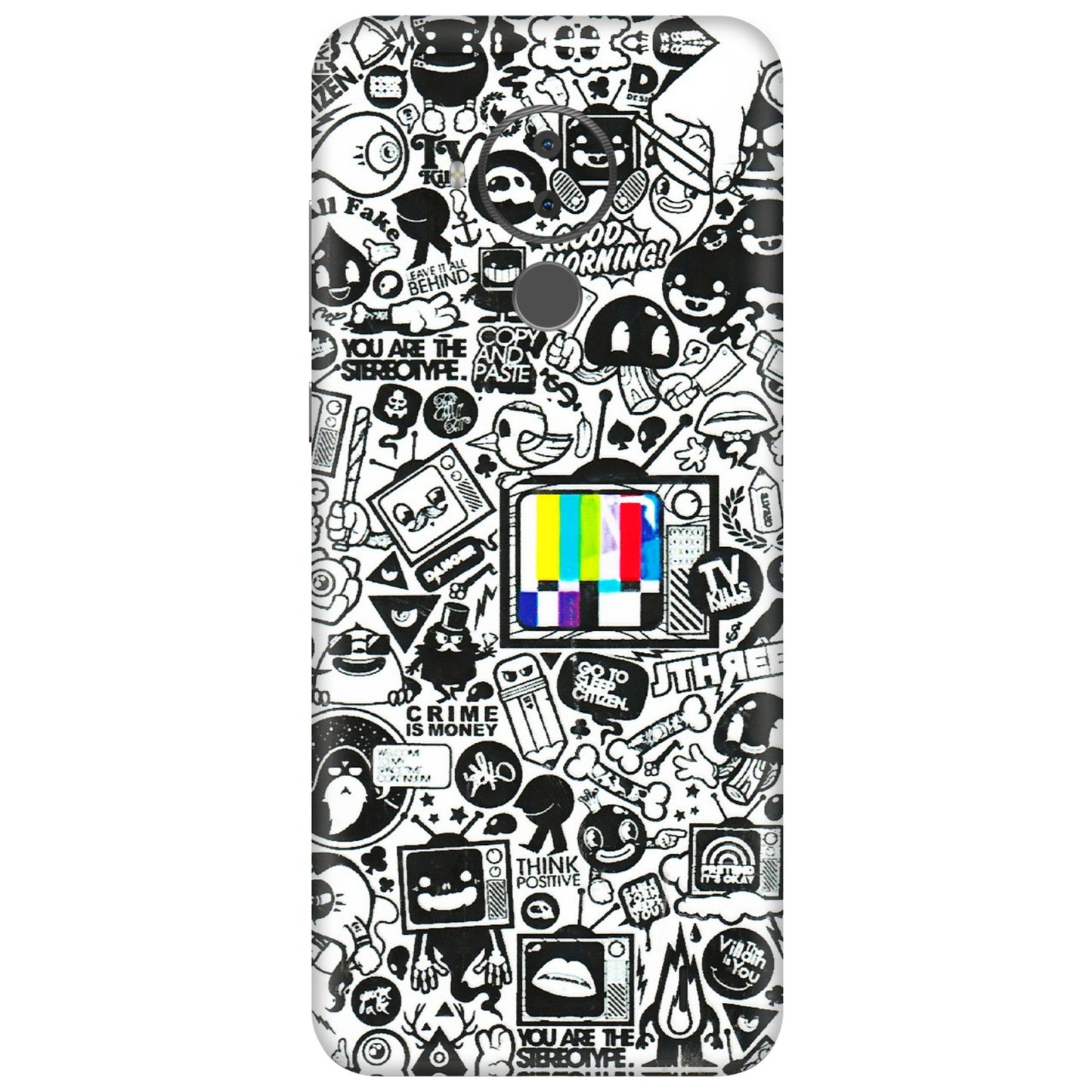 HMD NOKIA Phone Skins (All Models) - Doodles Positive Art - 3D Embossed Finish (L-263) HMD Nokia C30