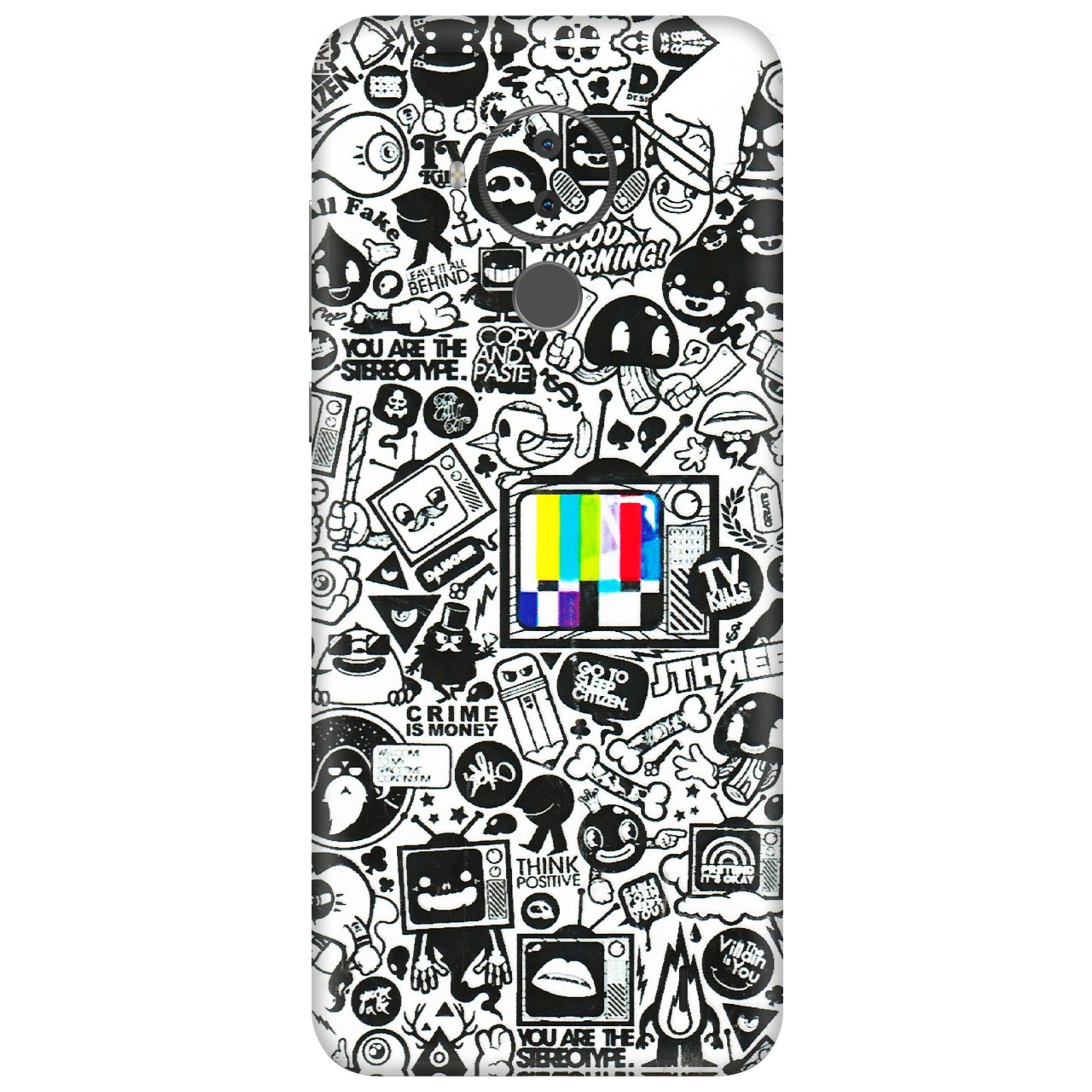 HMD NOKIA Phone Skins (All Models) - Doodles Positive Art - 3D Embossed Finish (L-263) HMD Nokia C30