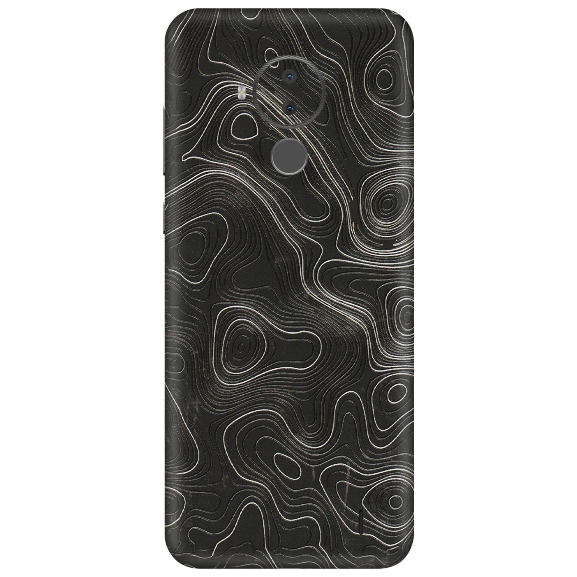 HMD NOKIA Phone Skins (All Models) - Abstract White Line Map - 3D Embossed Finish (L-269) HMD Nokia C30