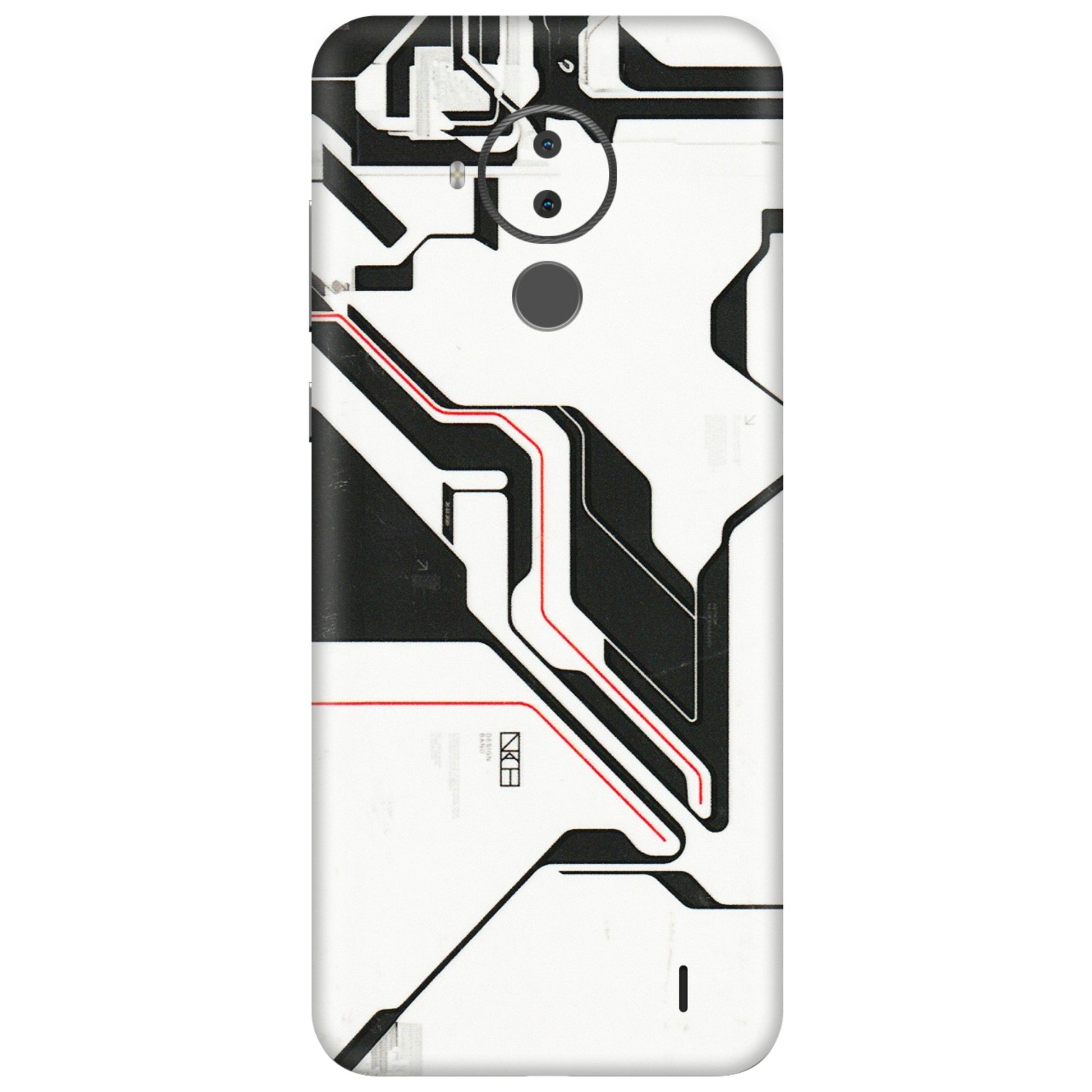 HMD NOKIA Phone Skins (All Models) - White Techy Logo - 3D Embossed Finish (L-312) HMD Nokia C30