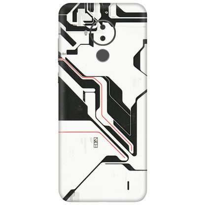 HMD NOKIA Phone Skins (All Models) - White Techy Logo - 3D Embossed Finish (L-312) HMD Nokia C30