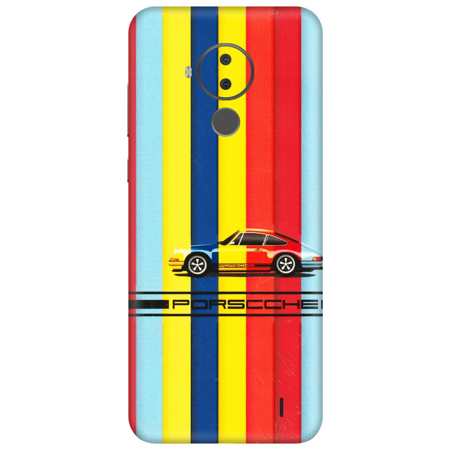 HMD NOKIA Phone Skins (All Models) - Multicolour Porche - 3D Embossed Finish (L-39) HMD Nokia C30