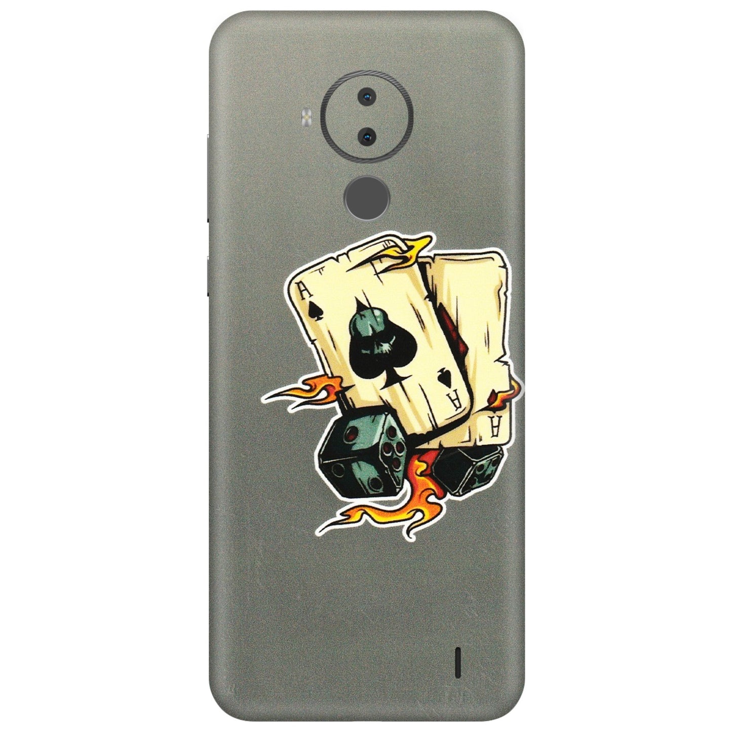 HMD NOKIA Phone Skins (All Models) - Grey Cards Of Ace - 3D Embossed Finish (L-77) HMD Nokia C30