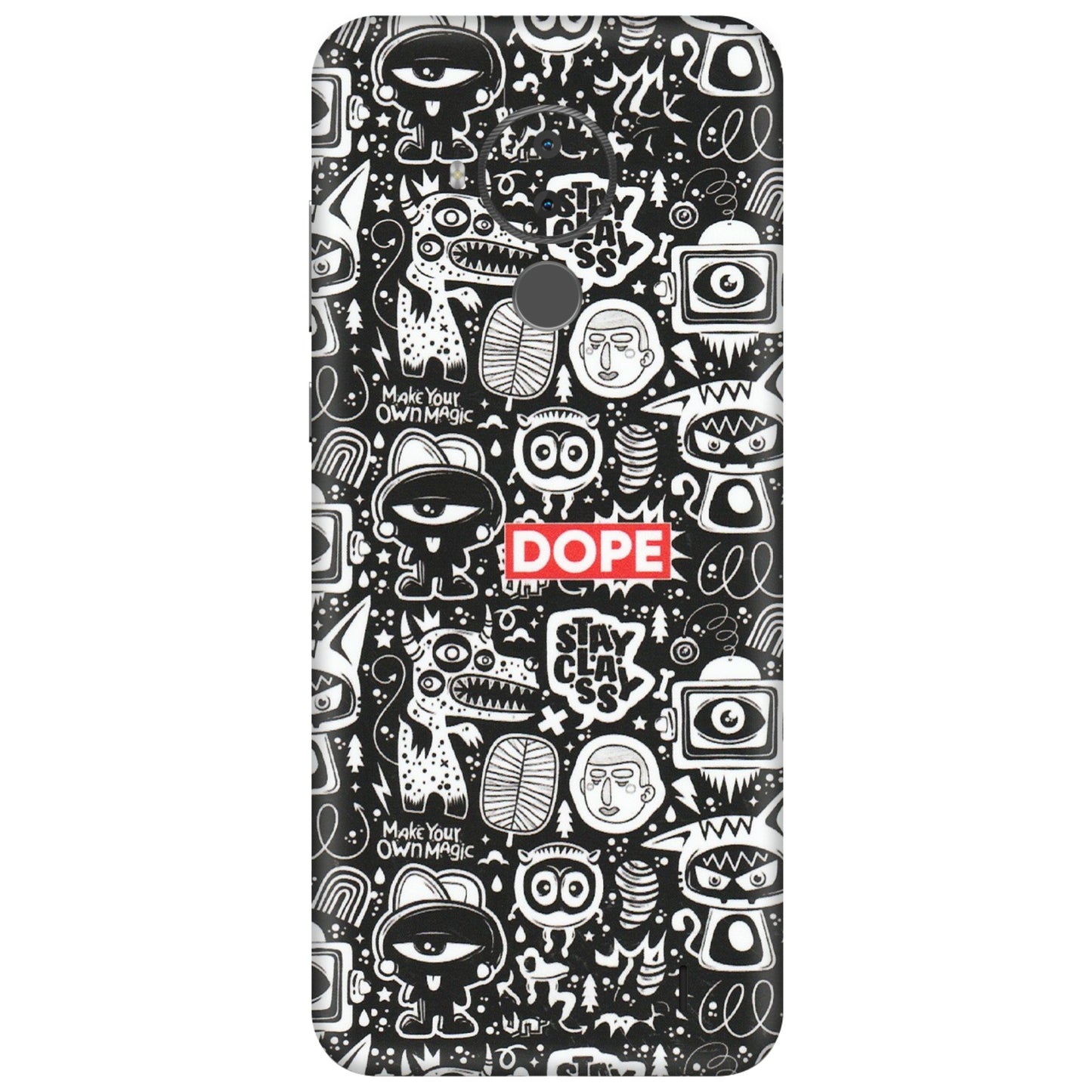HMD NOKIA Phone Skins (All Models) - Dope Stay Classy Black Doodles - Matte Finish (M-126) HMD Nokia C30