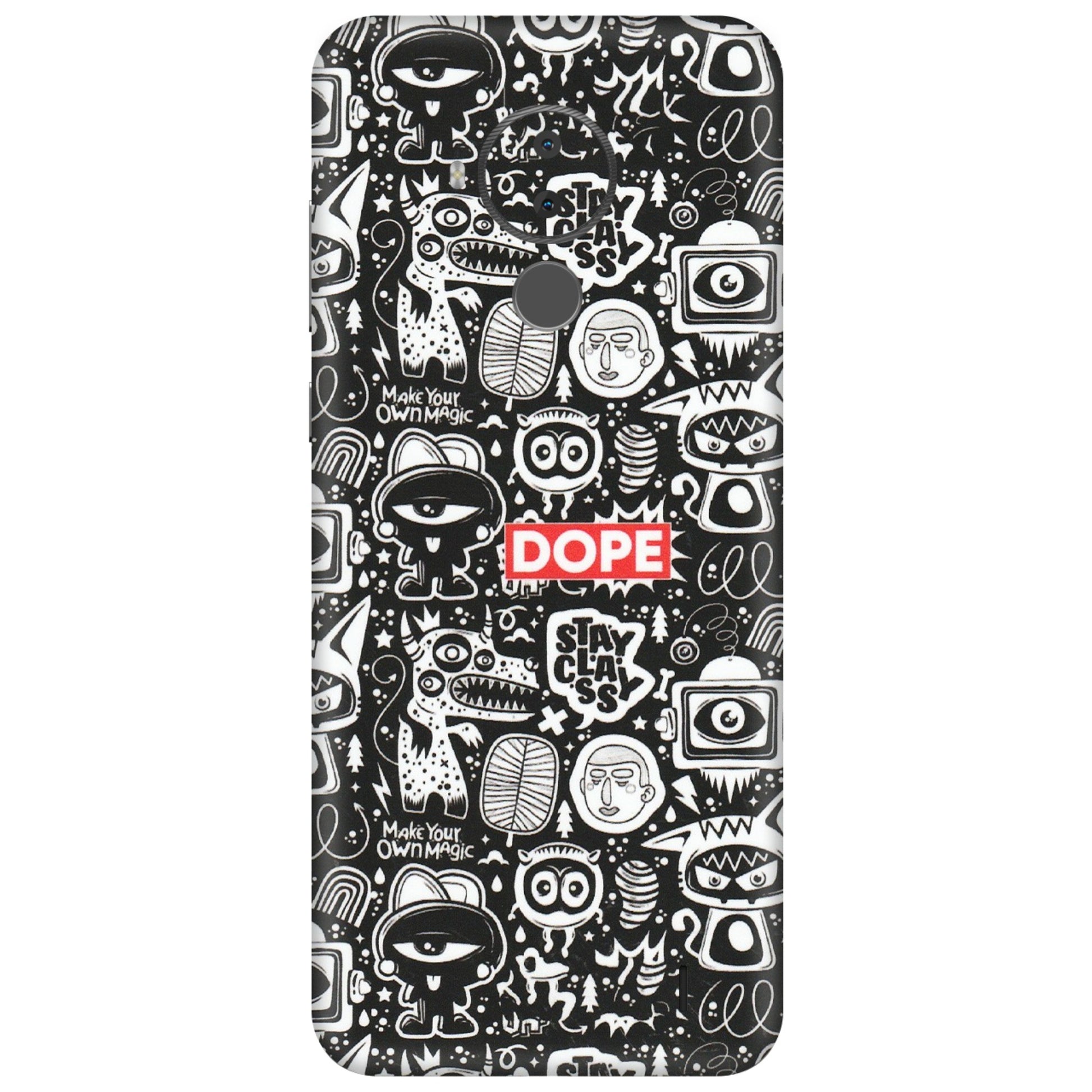 HMD NOKIA Phone Skins (All Models) - Dope Stay Classy Black Doodles - Matte Finish (M-126) HMD Nokia C30