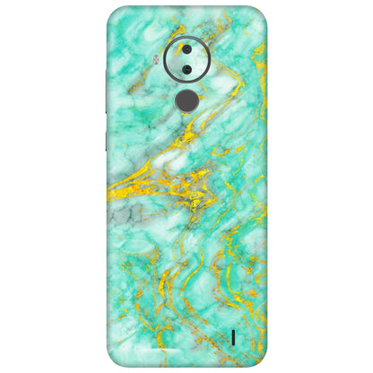 HMD NOKIA Phone Skins (All Models) - Green And Gold Marble Feel - Matte Finish (M-16) HMD Nokia C30
