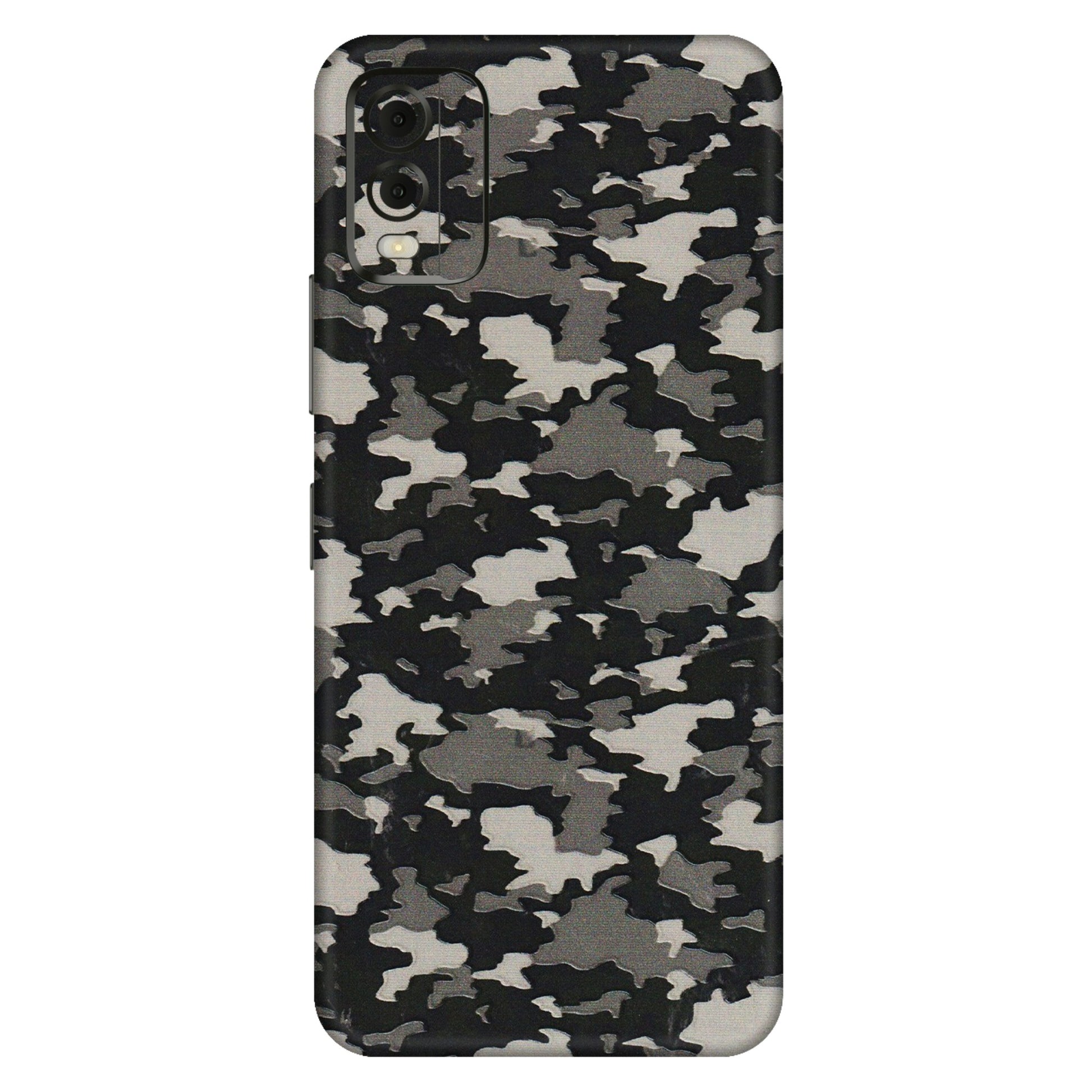 HMD NOKIA Phone Skins (All Models) - Black/Grey Camoflaunge - 3D Embossed Finish (L-142) HMD Nokia C32