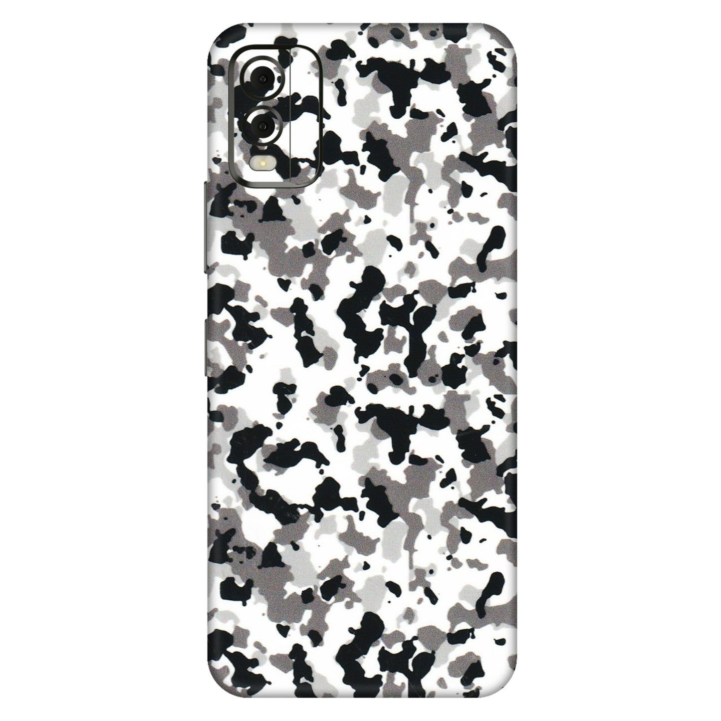 HMD NOKIA Phone Skins (All Models) - White Black Camouflage - 3D Embossed Finish (L-18) HMD Nokia C32
