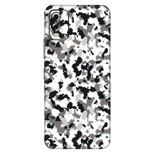 HMD NOKIA Phone Skins (All Models) - White Black Camouflage - 3D Embossed Finish (L-18) HMD Nokia C32