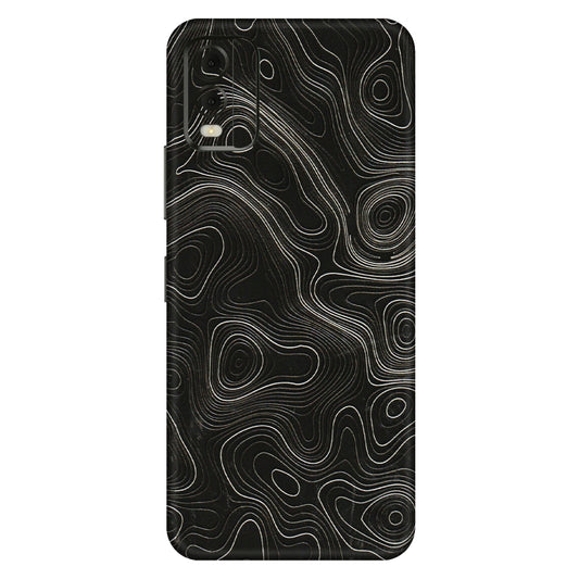 HMD NOKIA Phone Skins (All Models) - Black Swirl - 3D Embossed Finish (L-196) HMD Nokia C32
